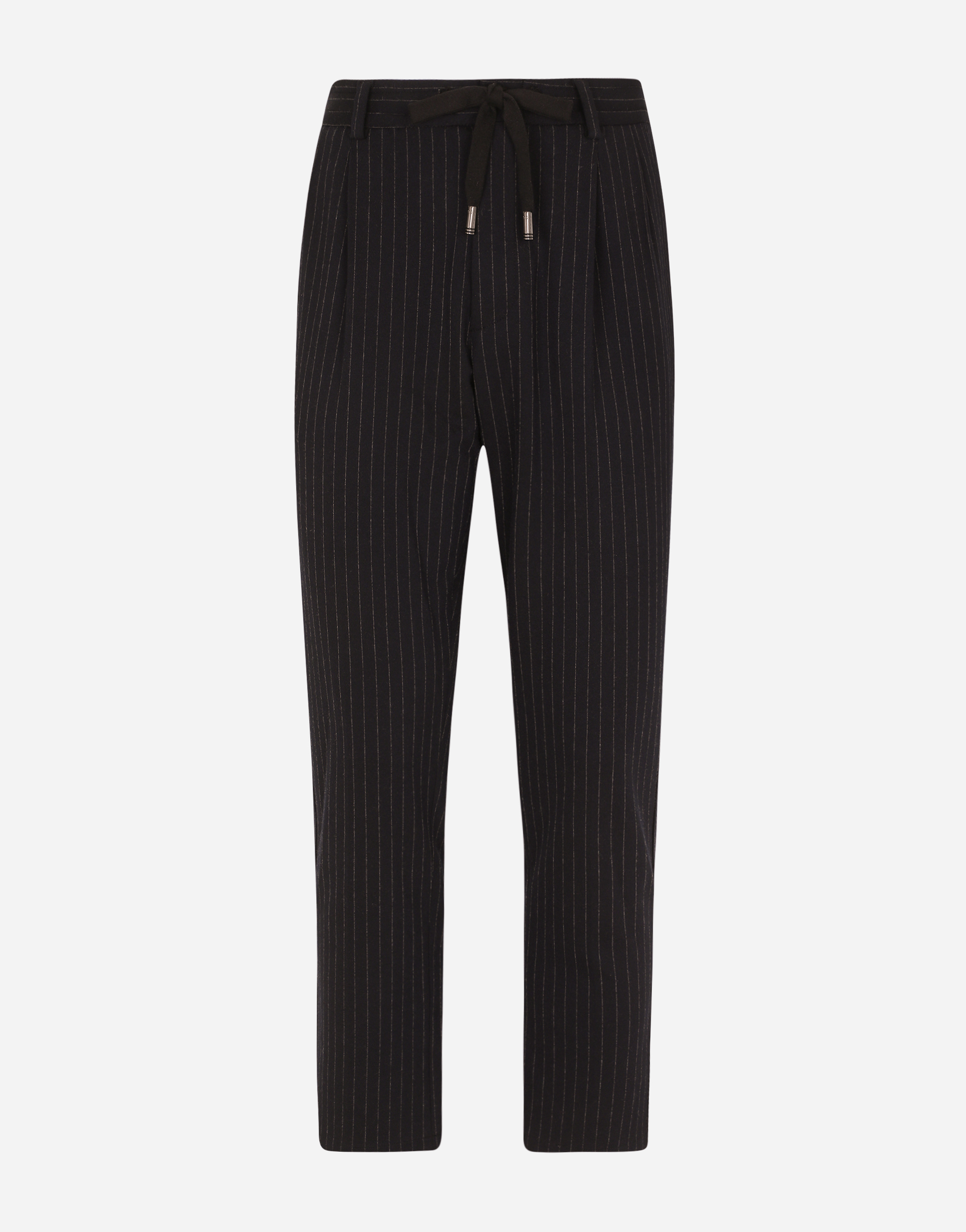 Stretch pinstripe wool jogging pants in Multicolor