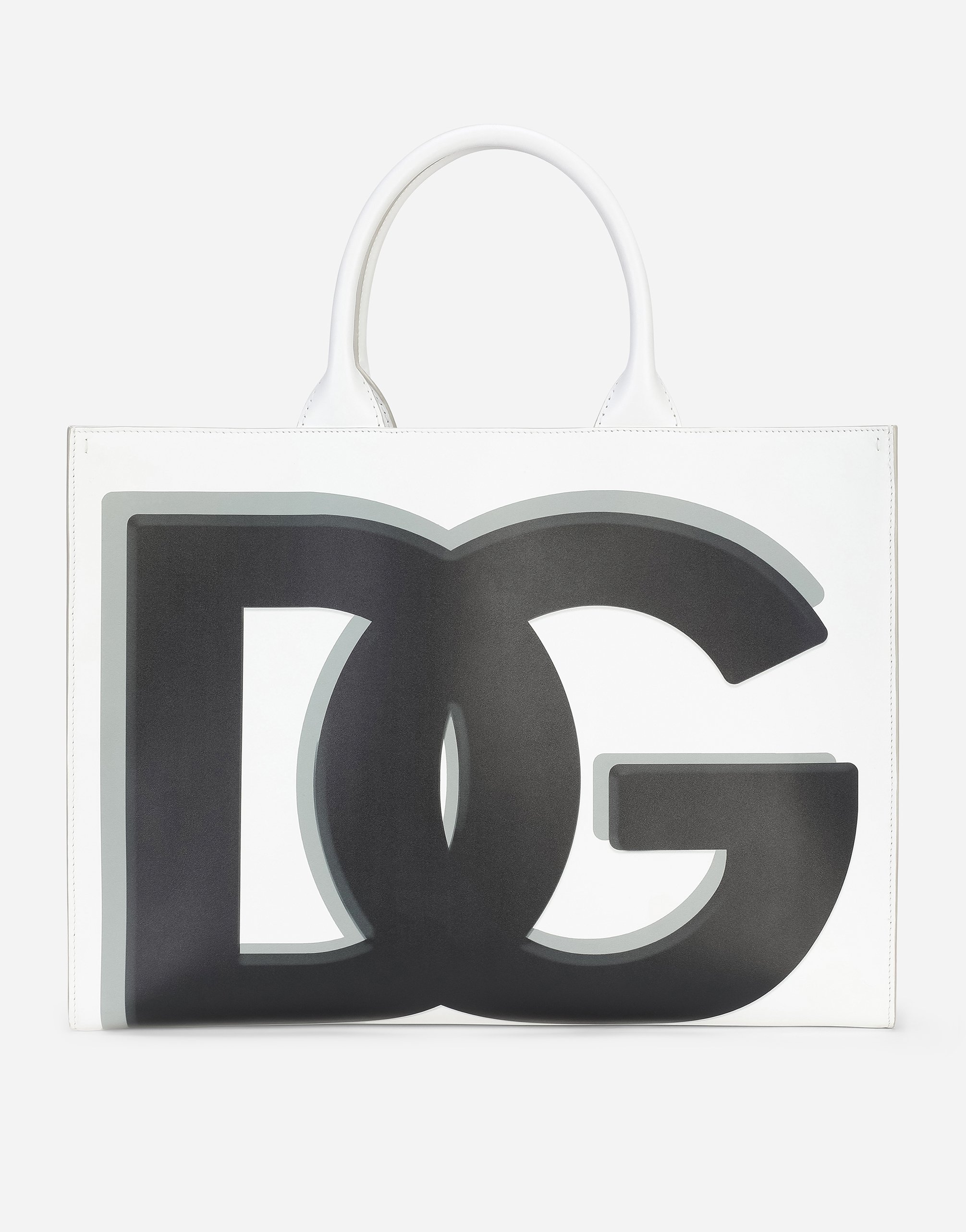 Large calfskin DG Daily shopper with DG logo print in Multicolor