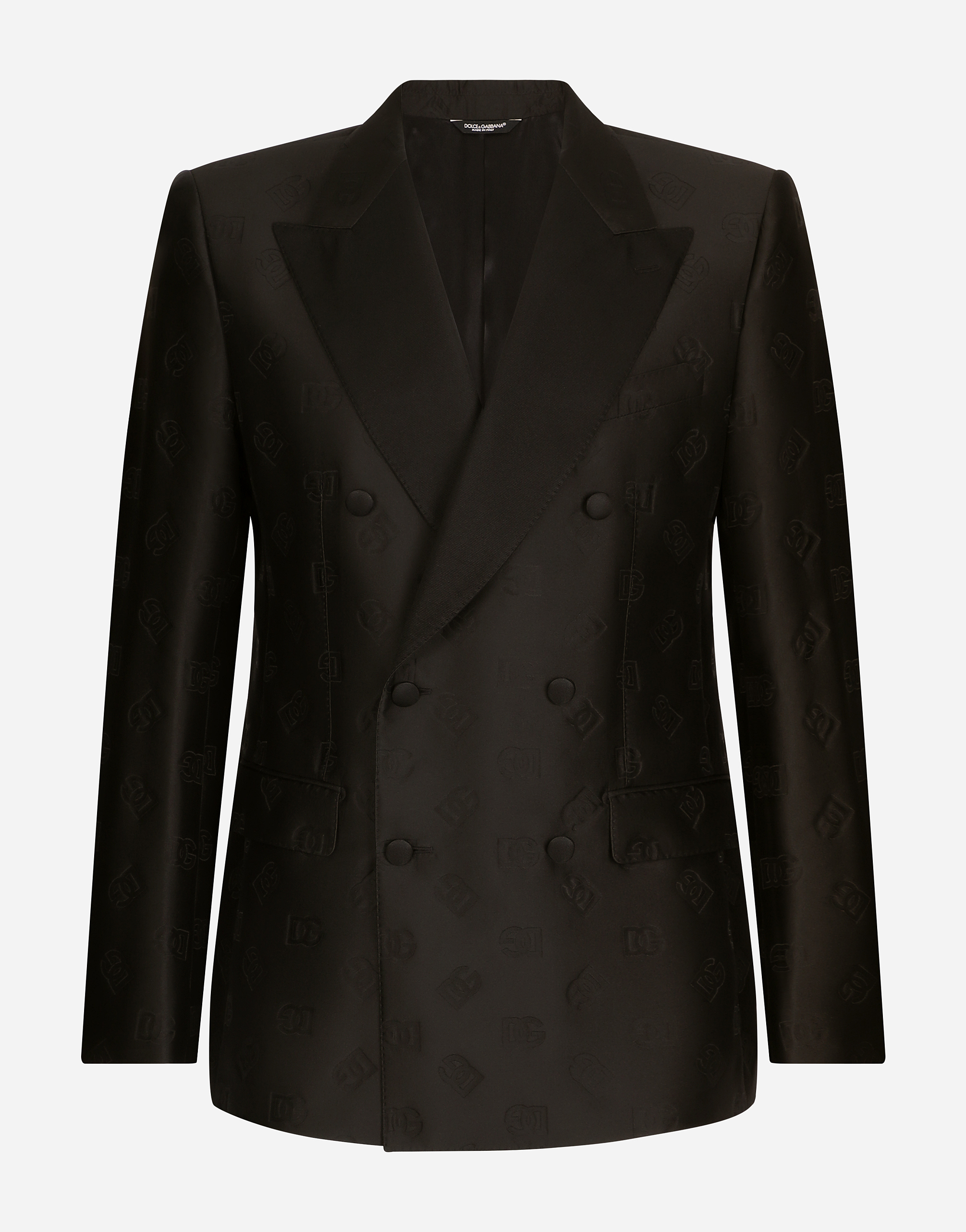 Double-breasted Sicilia-fit tuxedo suit with DG monogram in Black