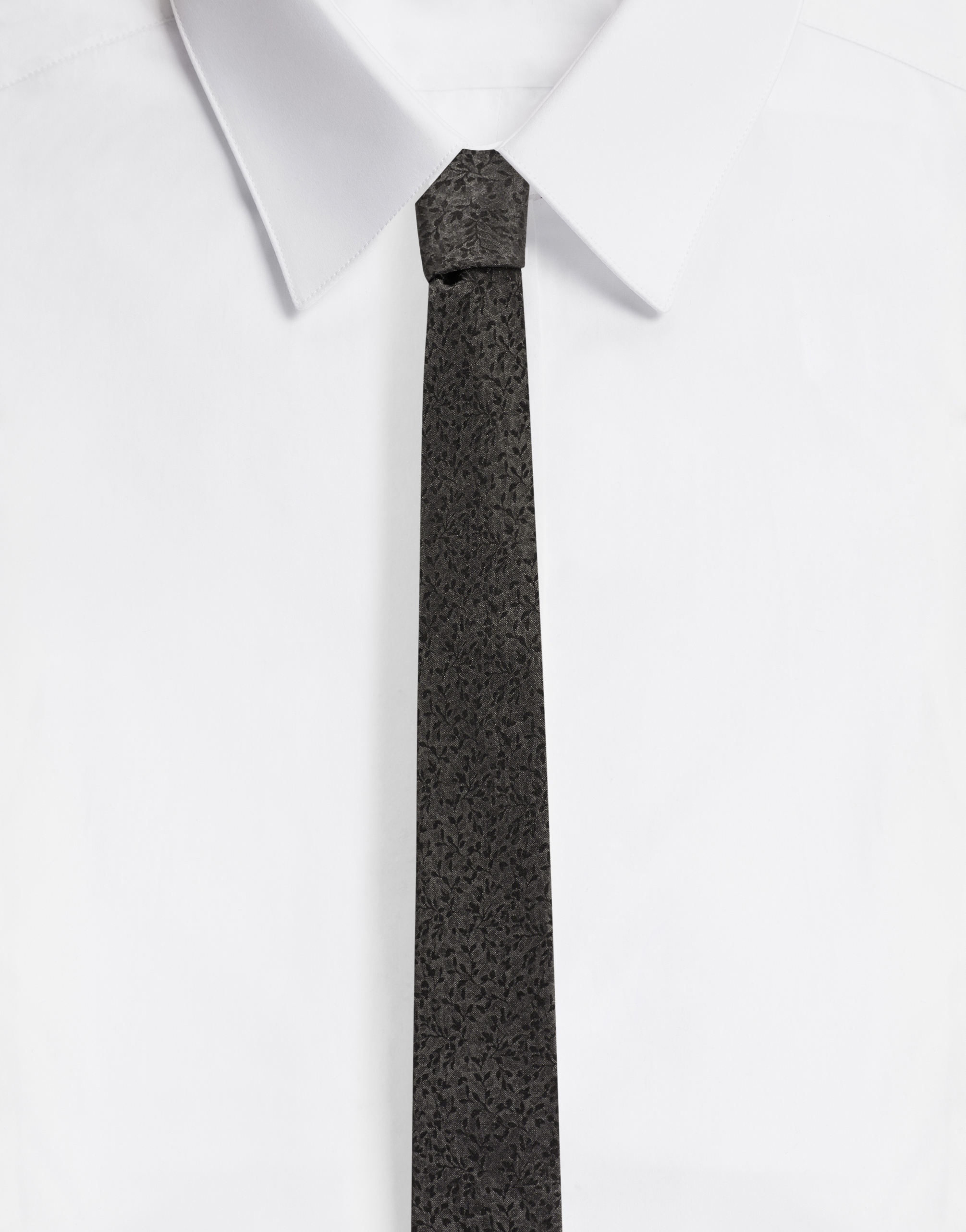 6 cm blade tie in jacquard silk in Grey