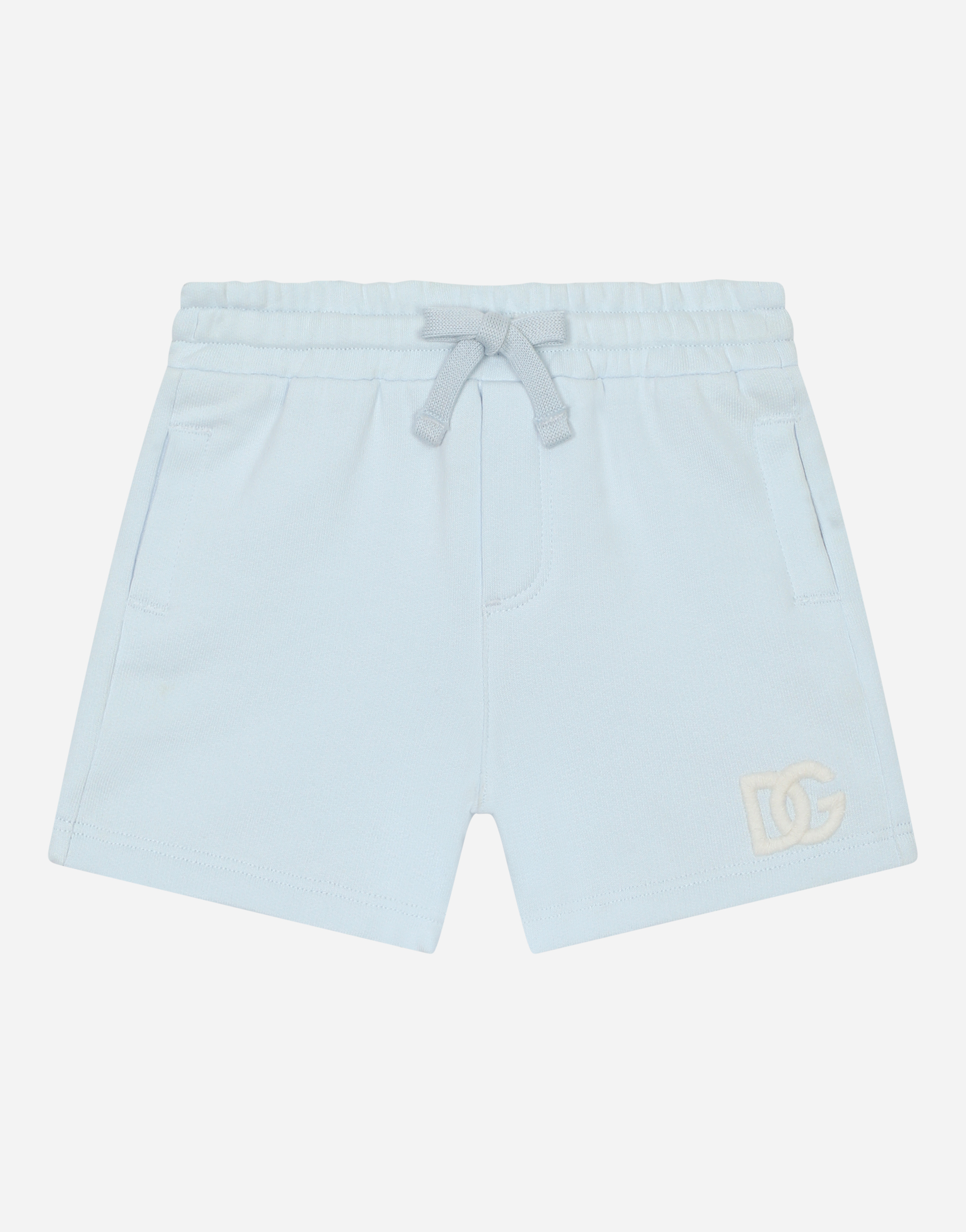 Jersey jogging shorts with DG logo embroidery in Grey