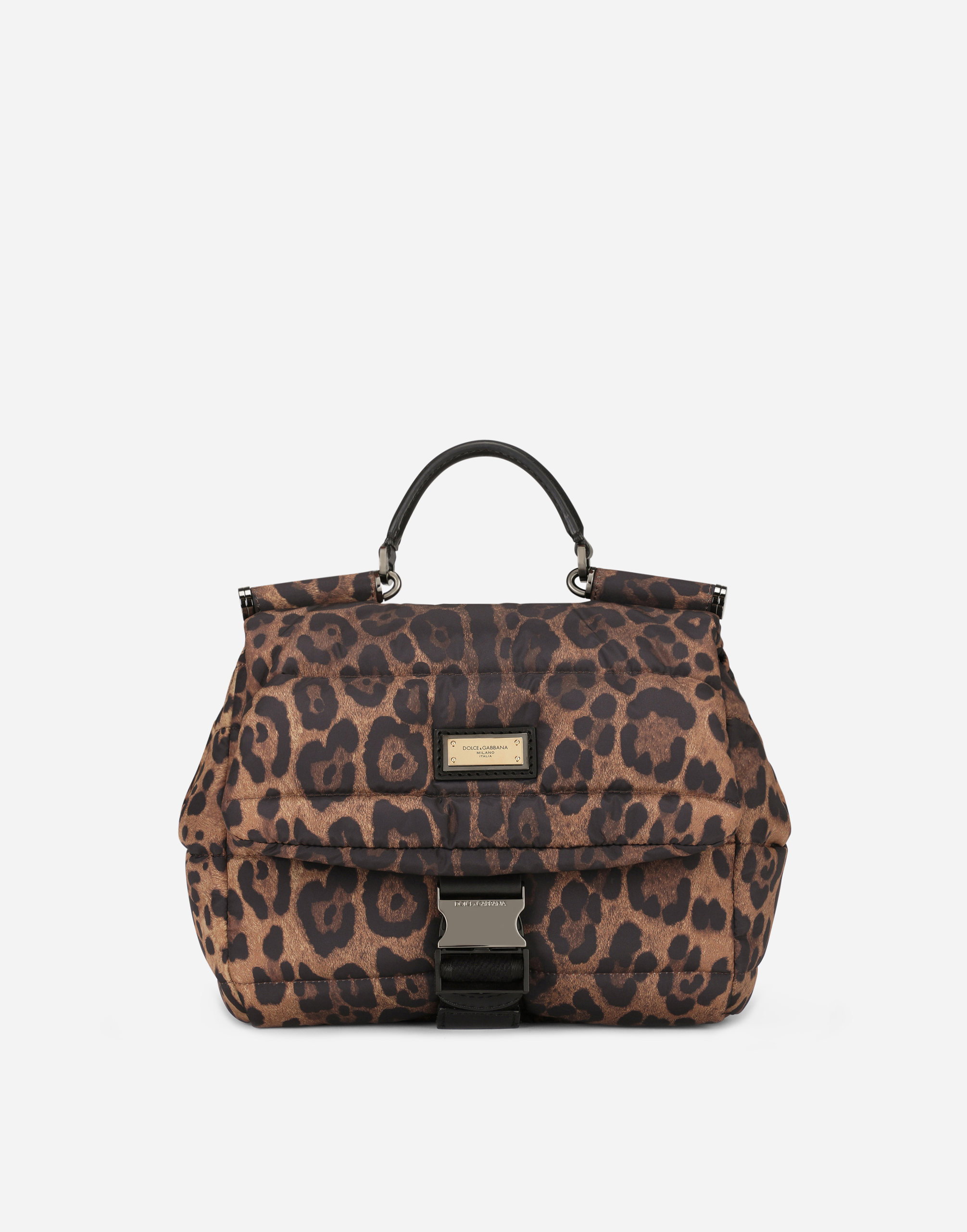 Leopard-print Sicily crossbody bag in quilted nylon in Leo Print