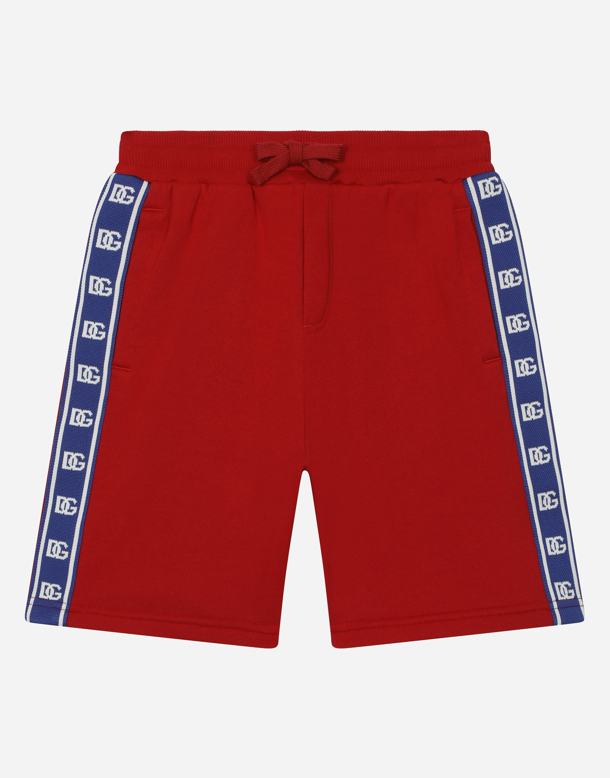 Jersey jogging shorts with DG logo band in Red