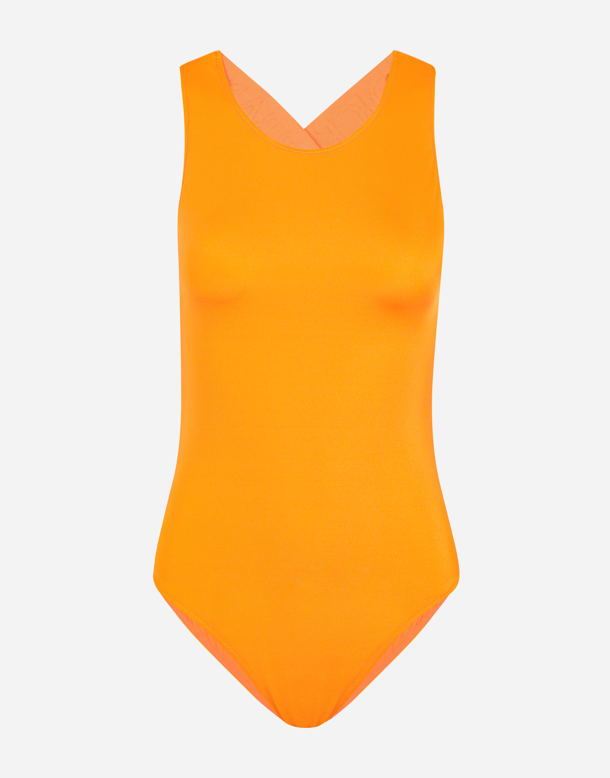 Halterneck racer swimsuit in Orange