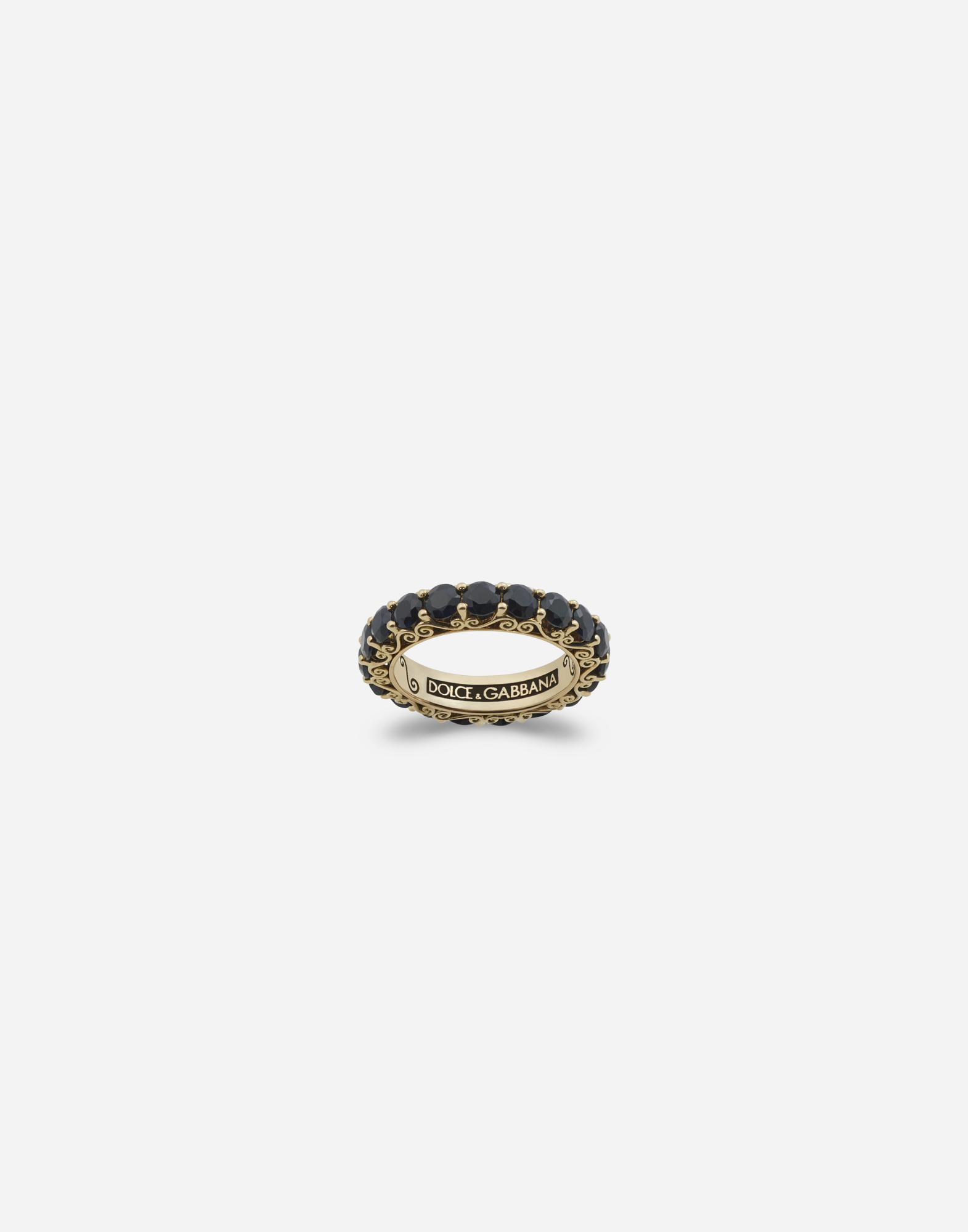 Sicily ring in yellow gold and black sapphires in Gold