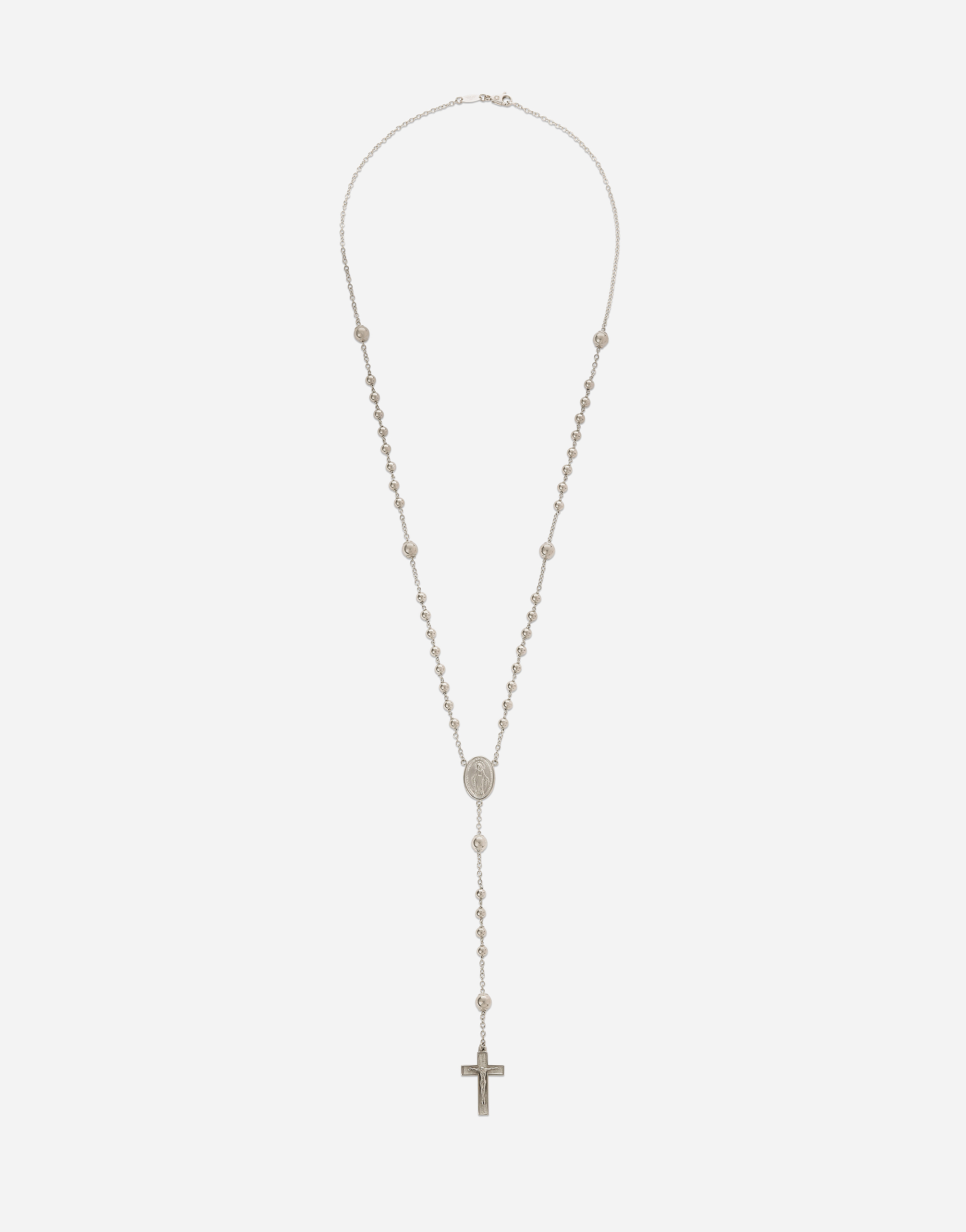 Tradition white gold rosary necklace in White gold