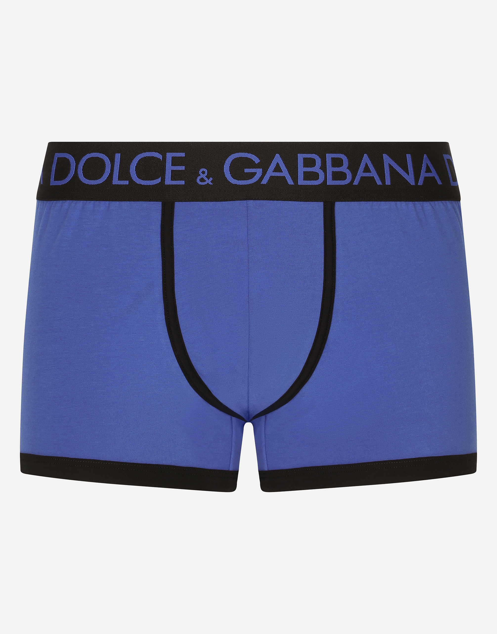 Two-way-stretch cotton jersey boxers in Blue