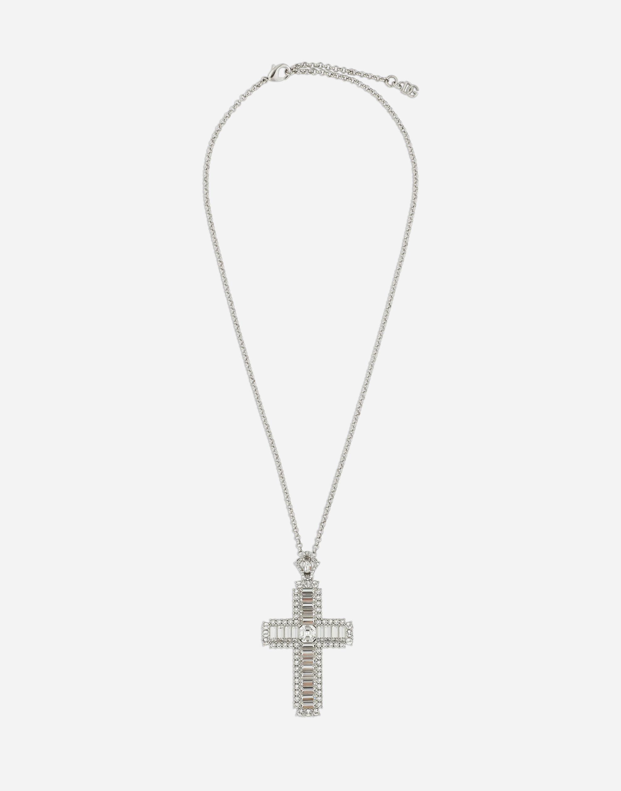 KIM DOLCE&GABBANA Necklace with rhinestone crystal cross in Crystal