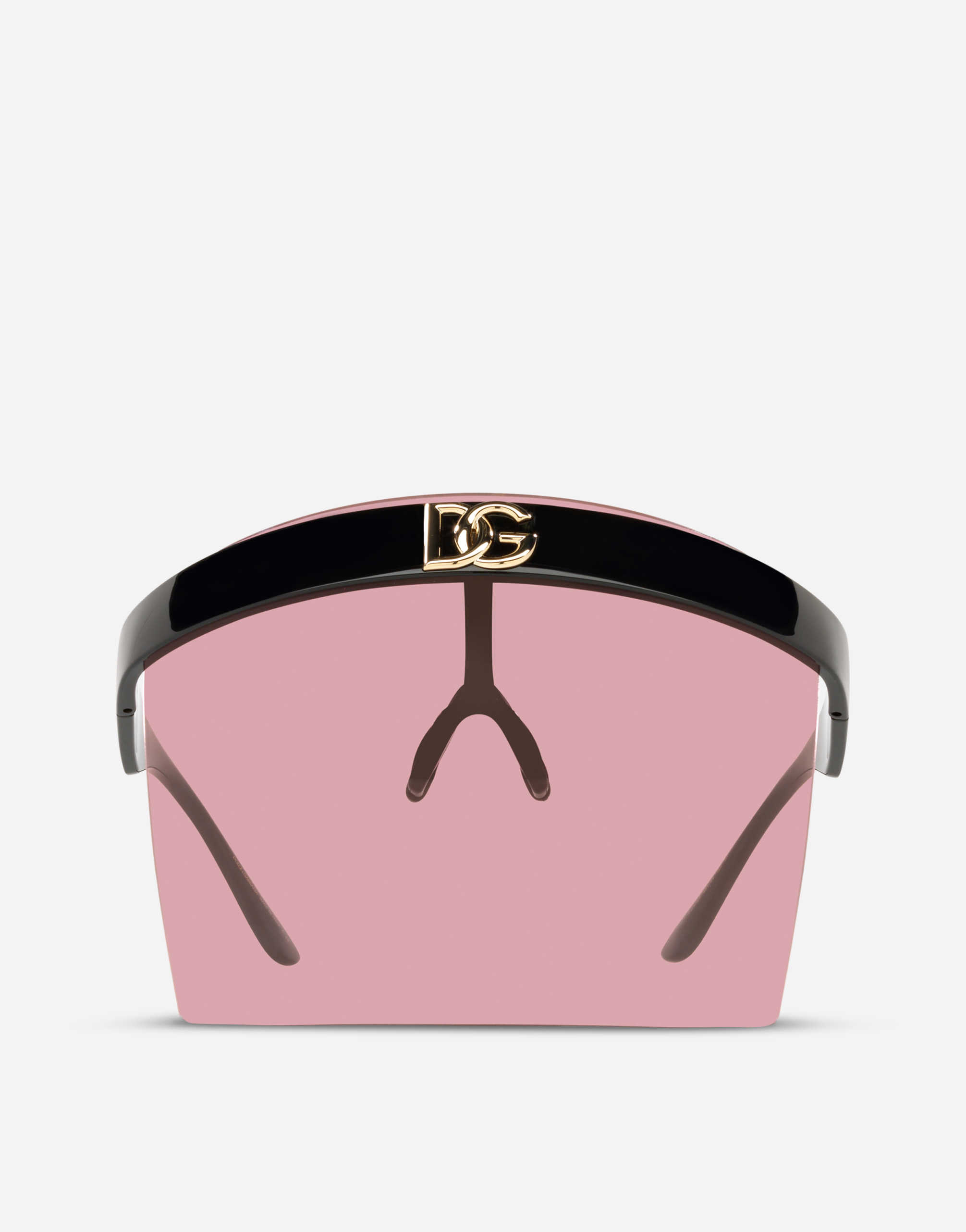 Geometric transparency sunglasses in Black and Pink