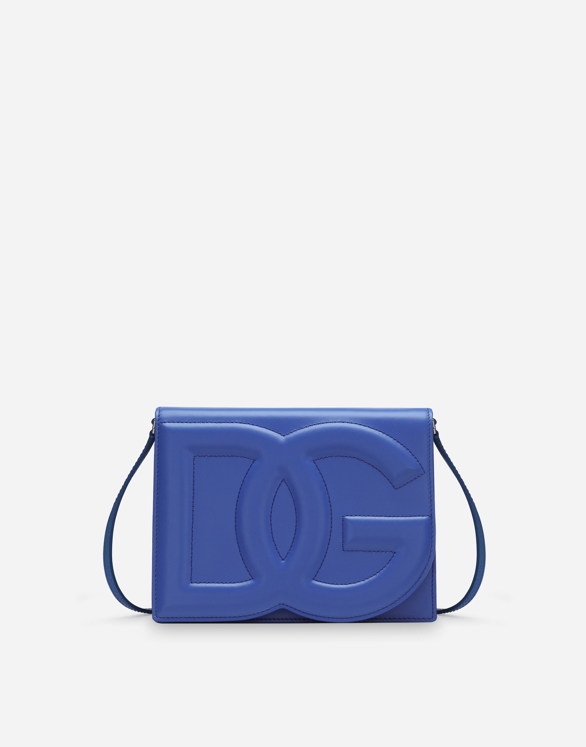 Calfskin DG Logo crossbody bag in Blue