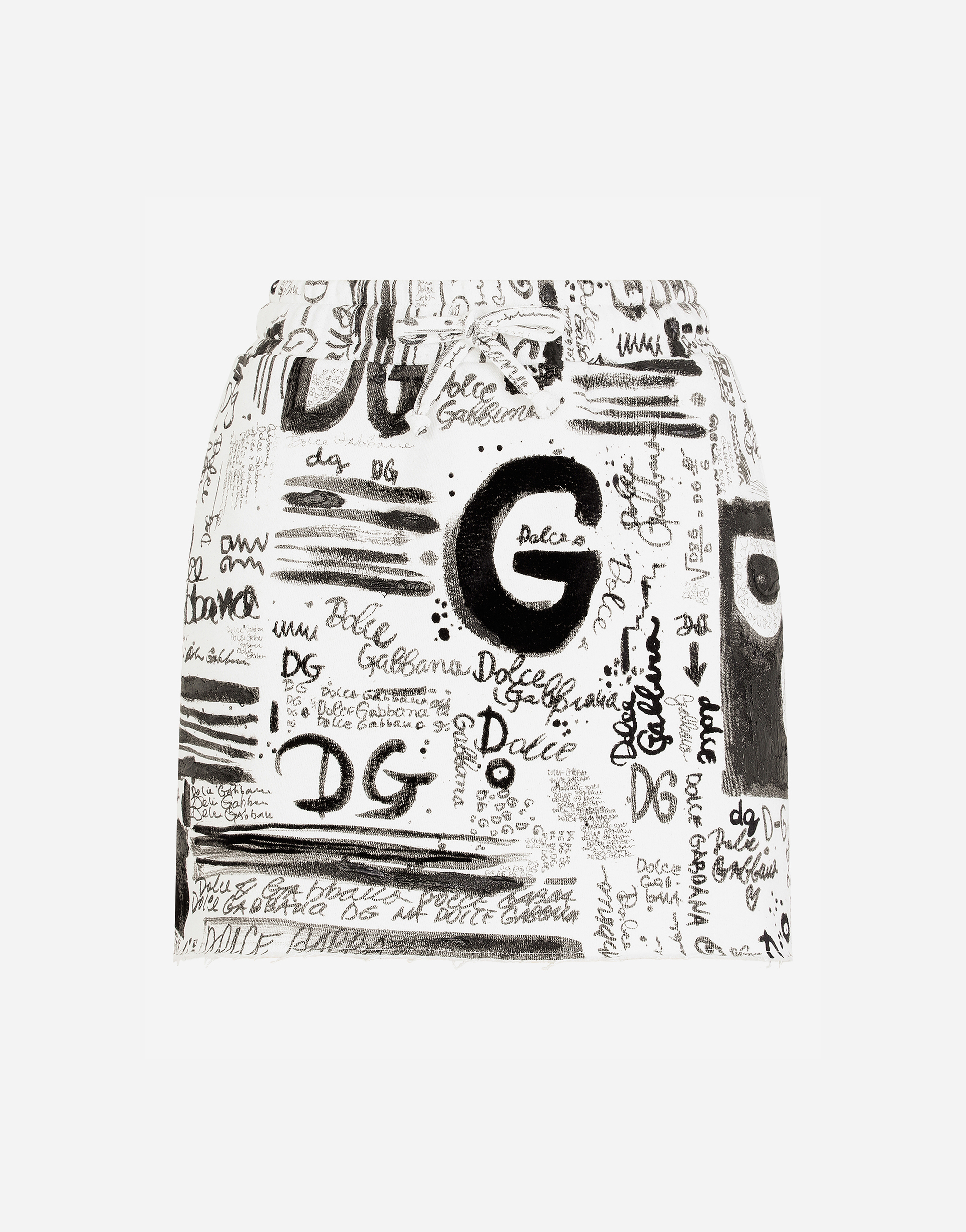 Fleece miniskirt with DG graffiti print in Multicolor