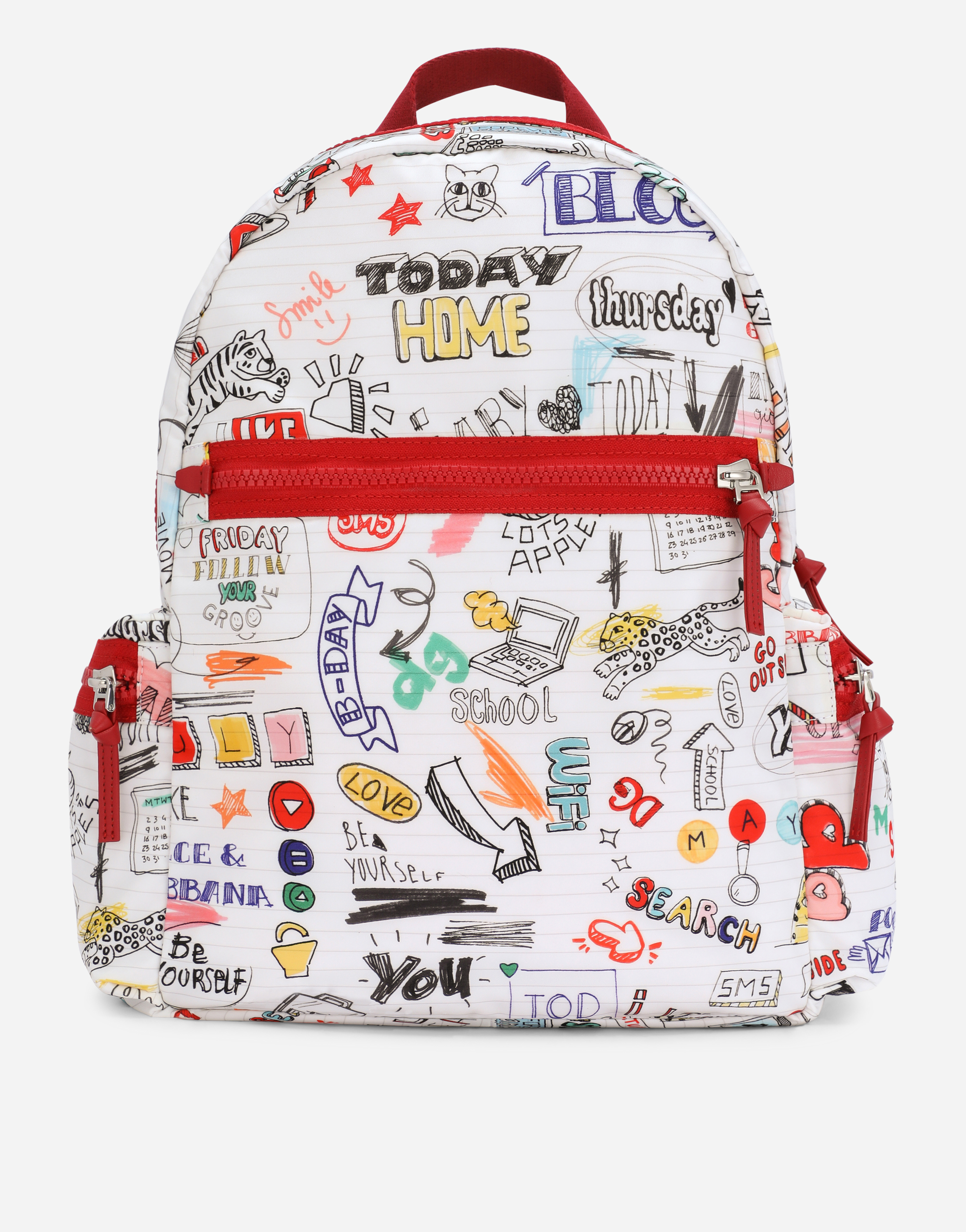 Nylon backpack with Smemo print in Multicolor