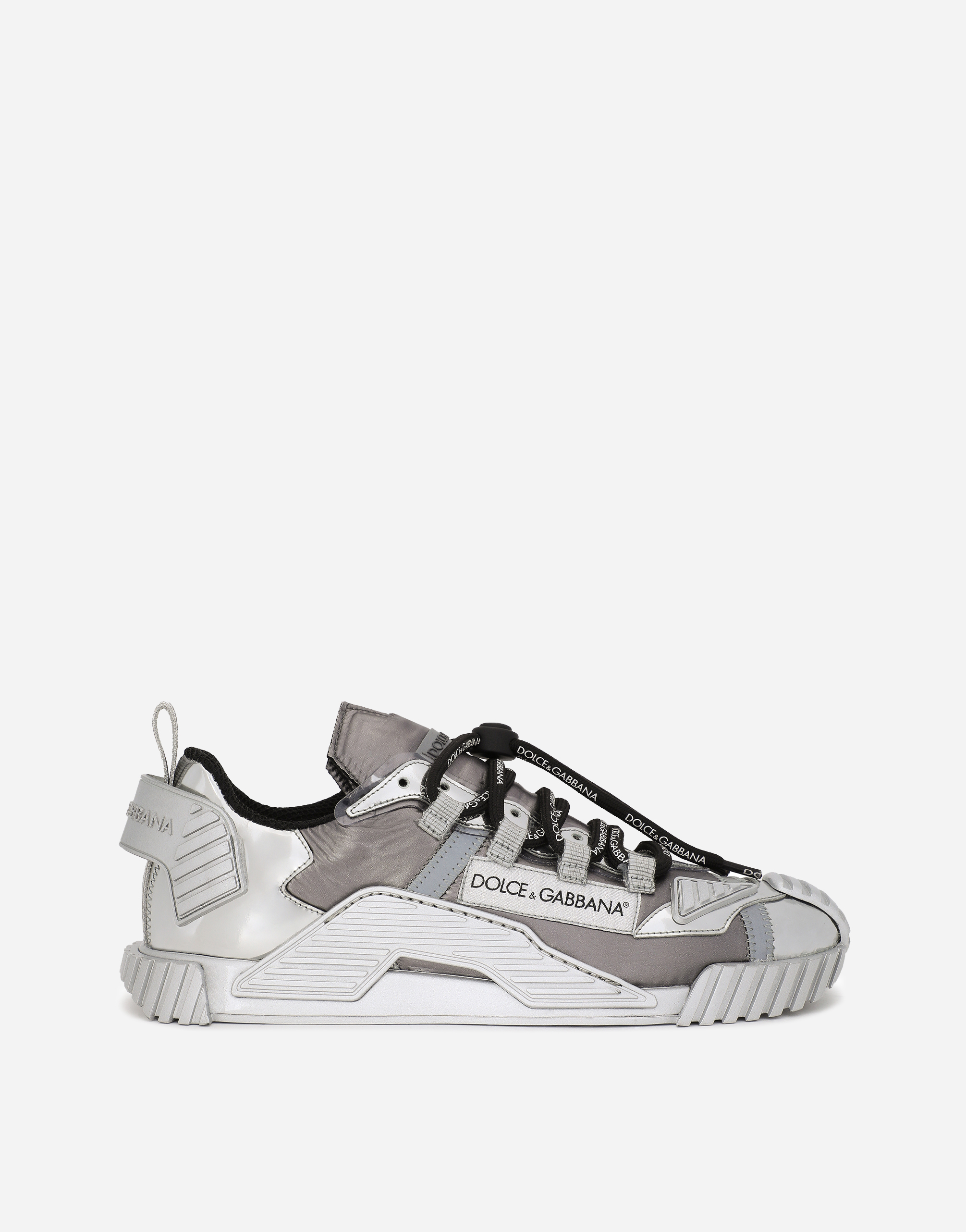Foiled fabric NS1 sneakers in Silver