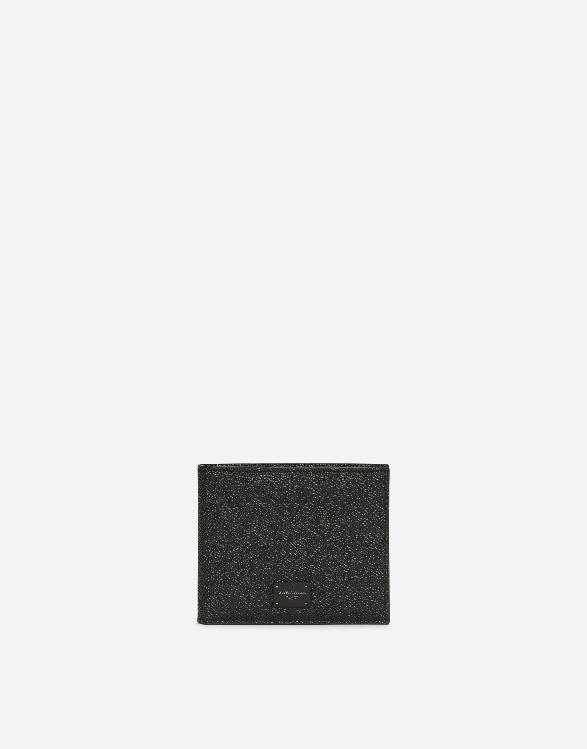 Calfskin bifold wallet in Black