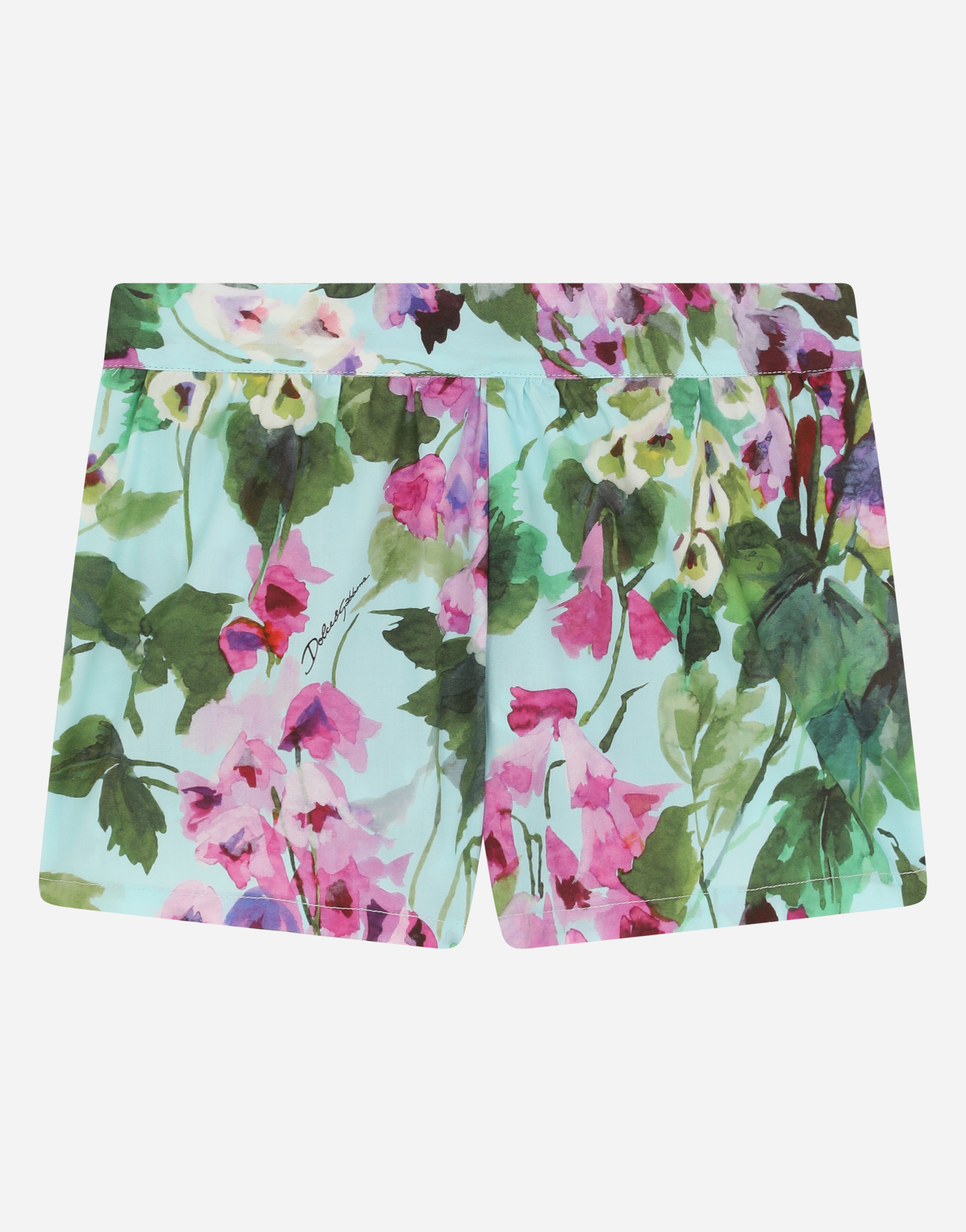 Bluebell-print poplin shorts in Multicolor