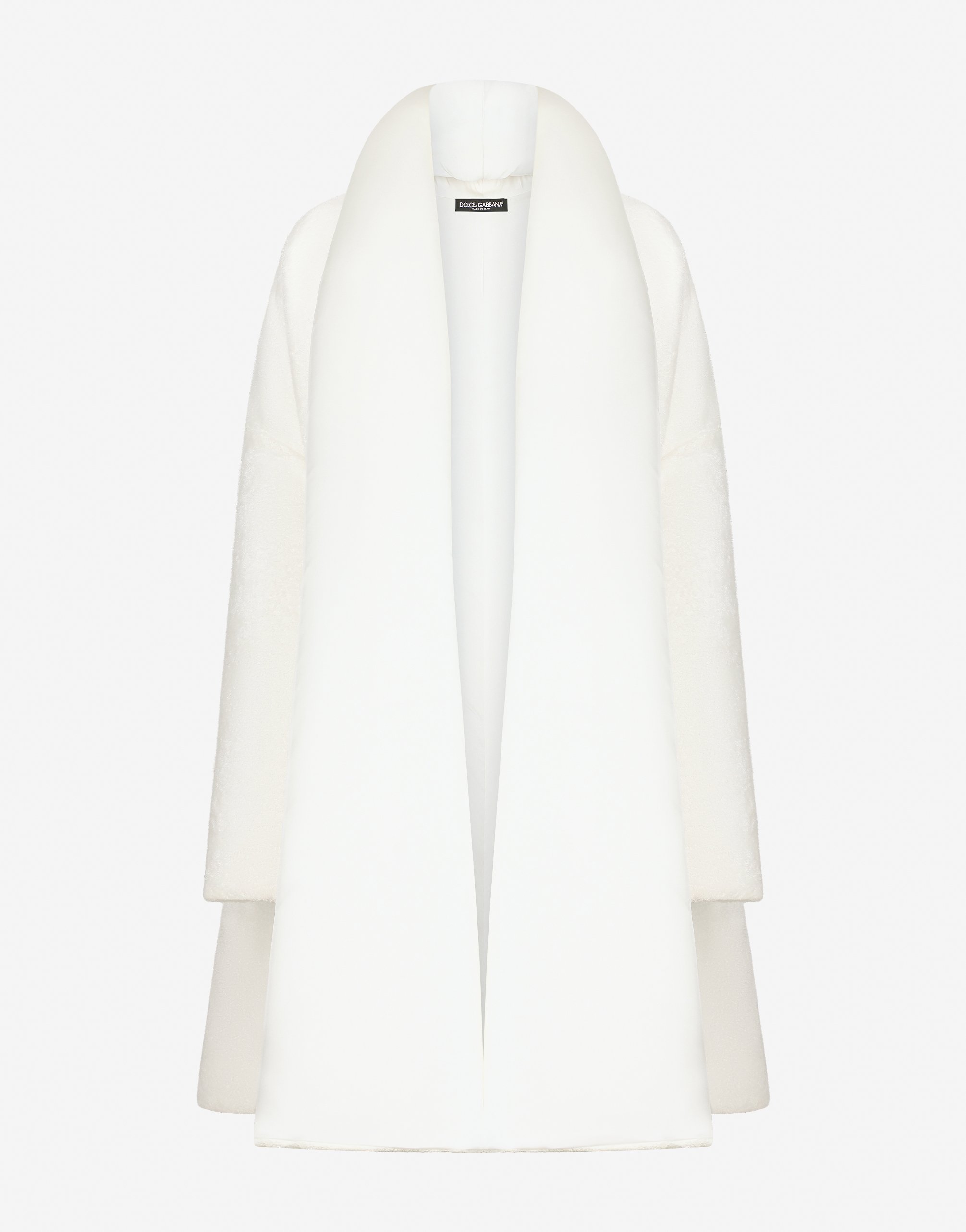 Dolce & Gabbana Oversized Faux Fur Coat In White