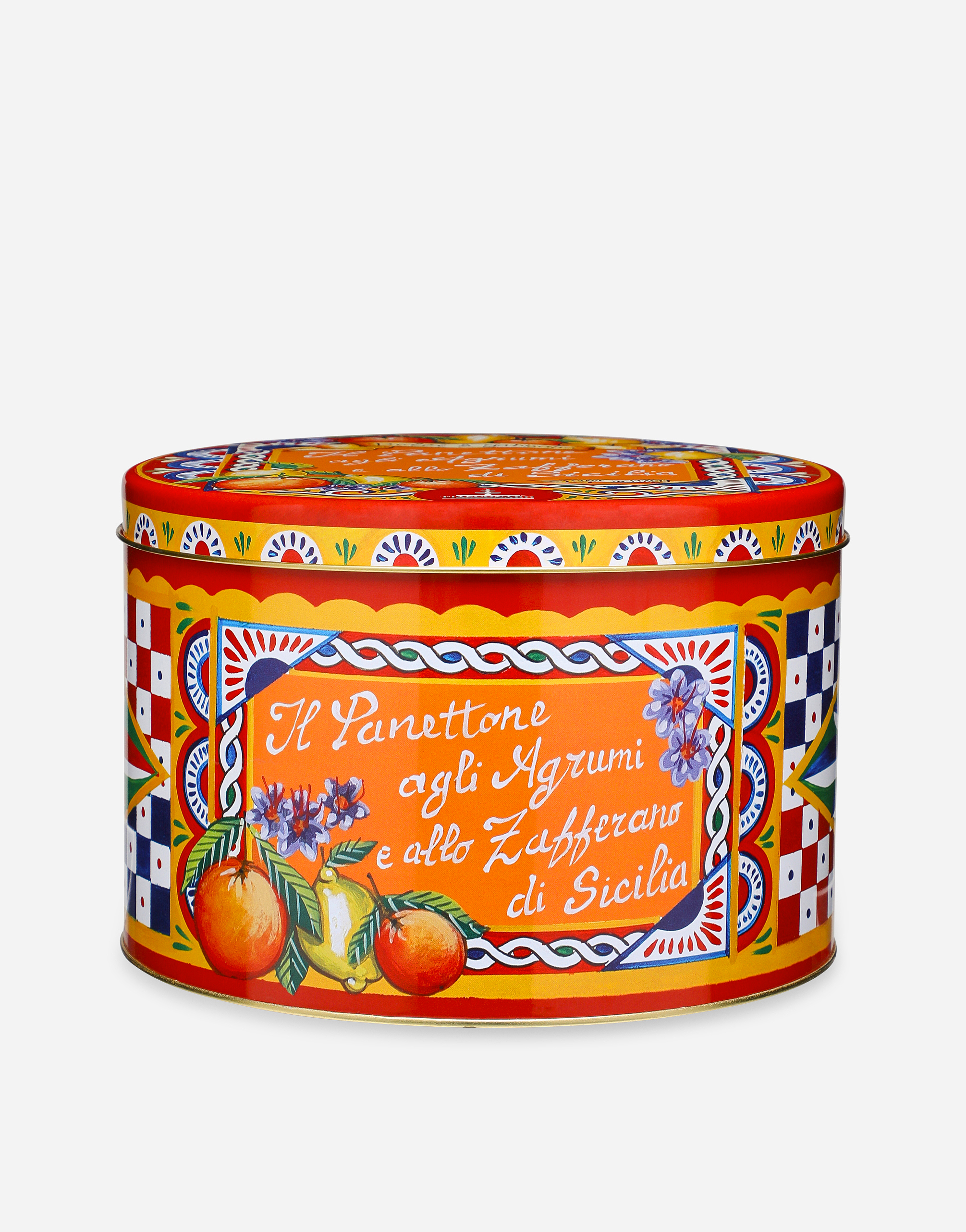 Panettone with Sicilian Citrus fruits and Saffron in Red