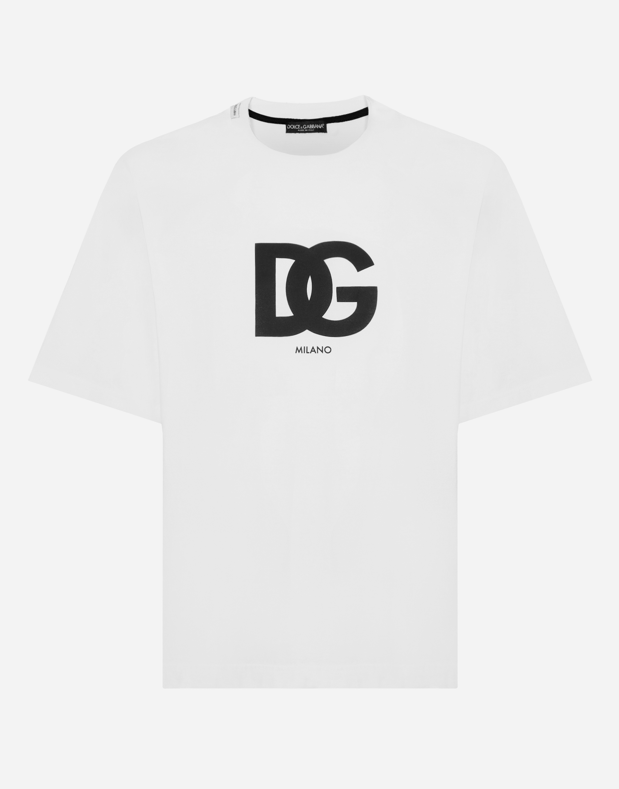 Cotton T-shirt with DG logo print in White