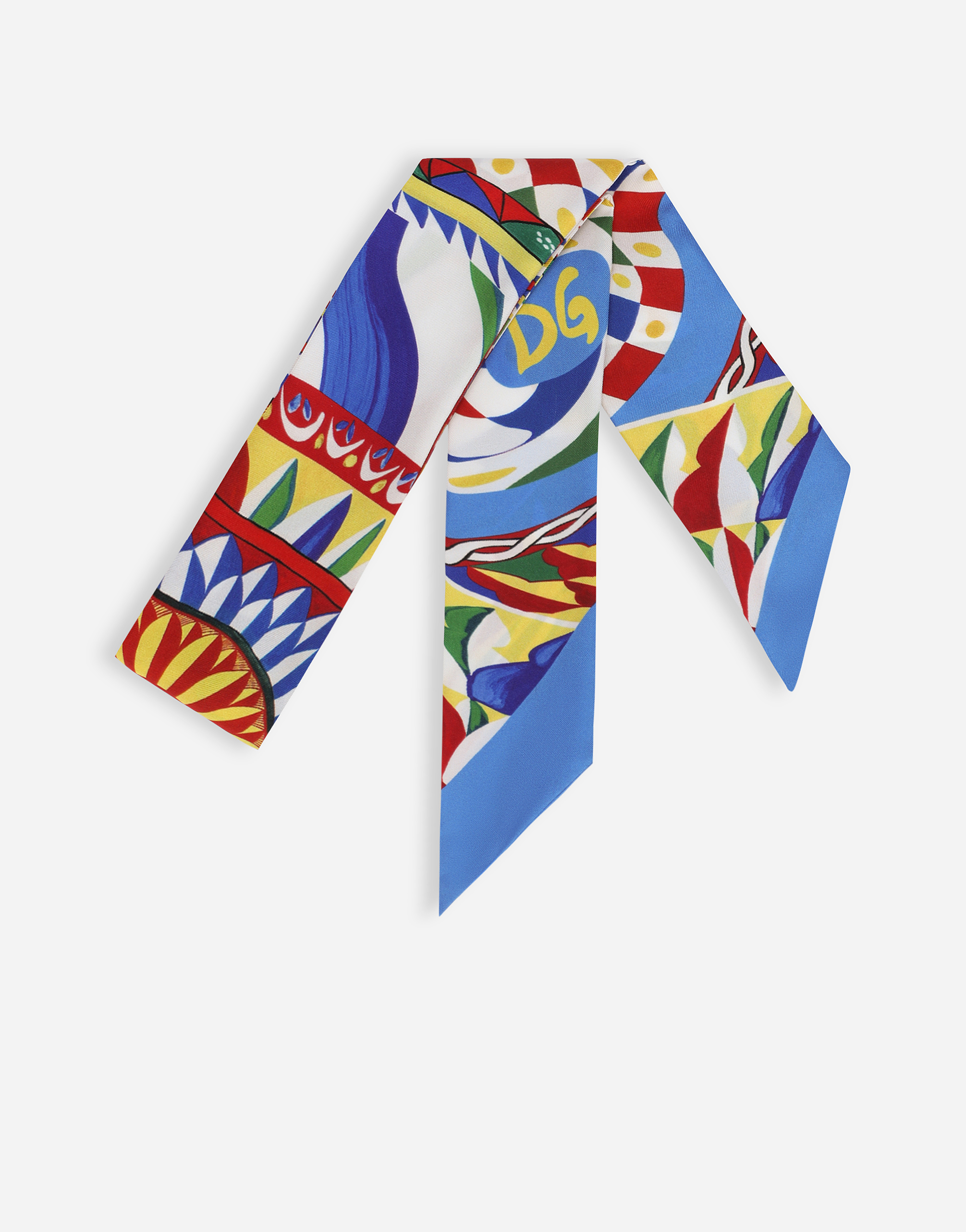 Carretto-print twill headscarf (6x100) in Multicolor
