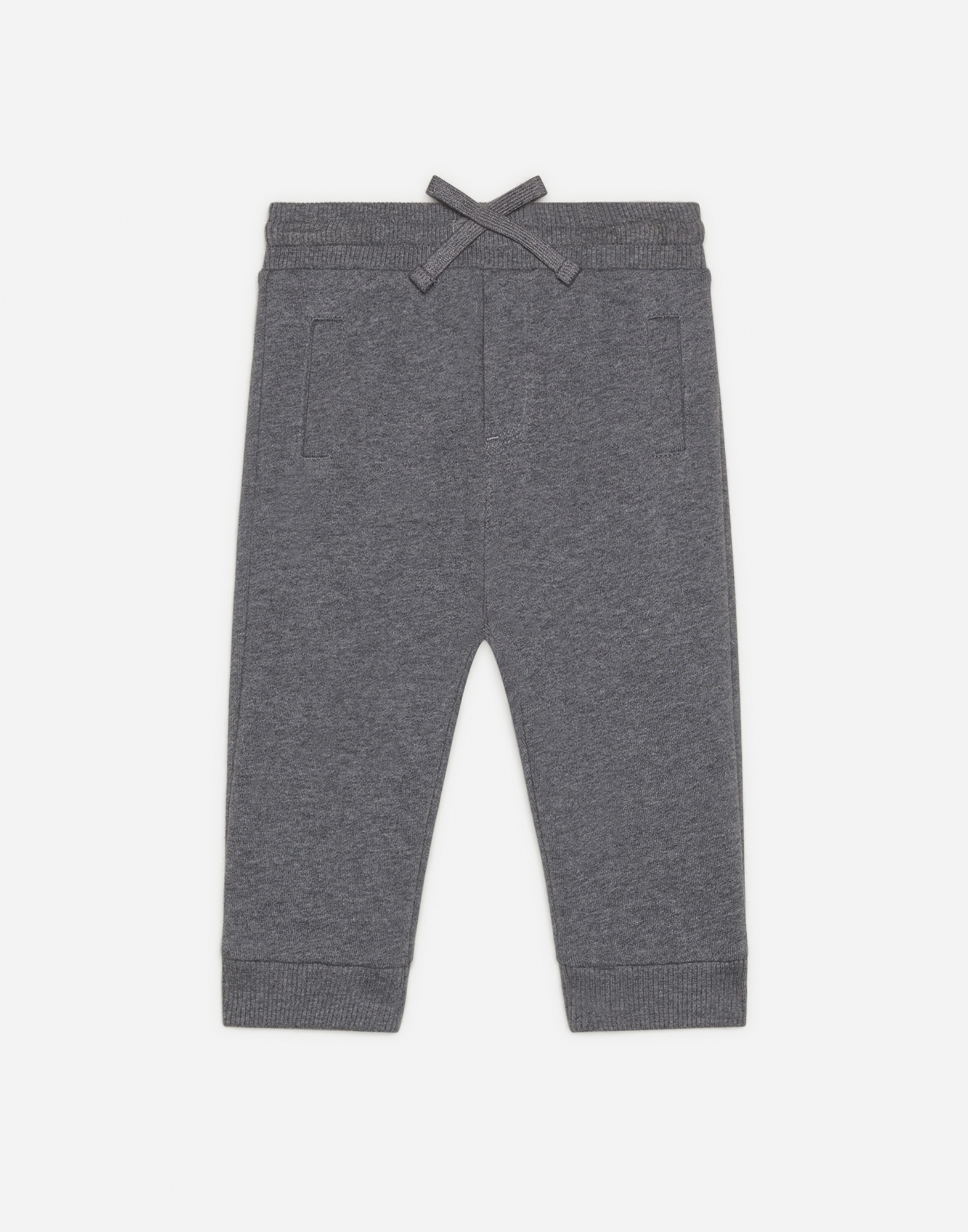 Jersey jogging pants with logo plate in Grey
