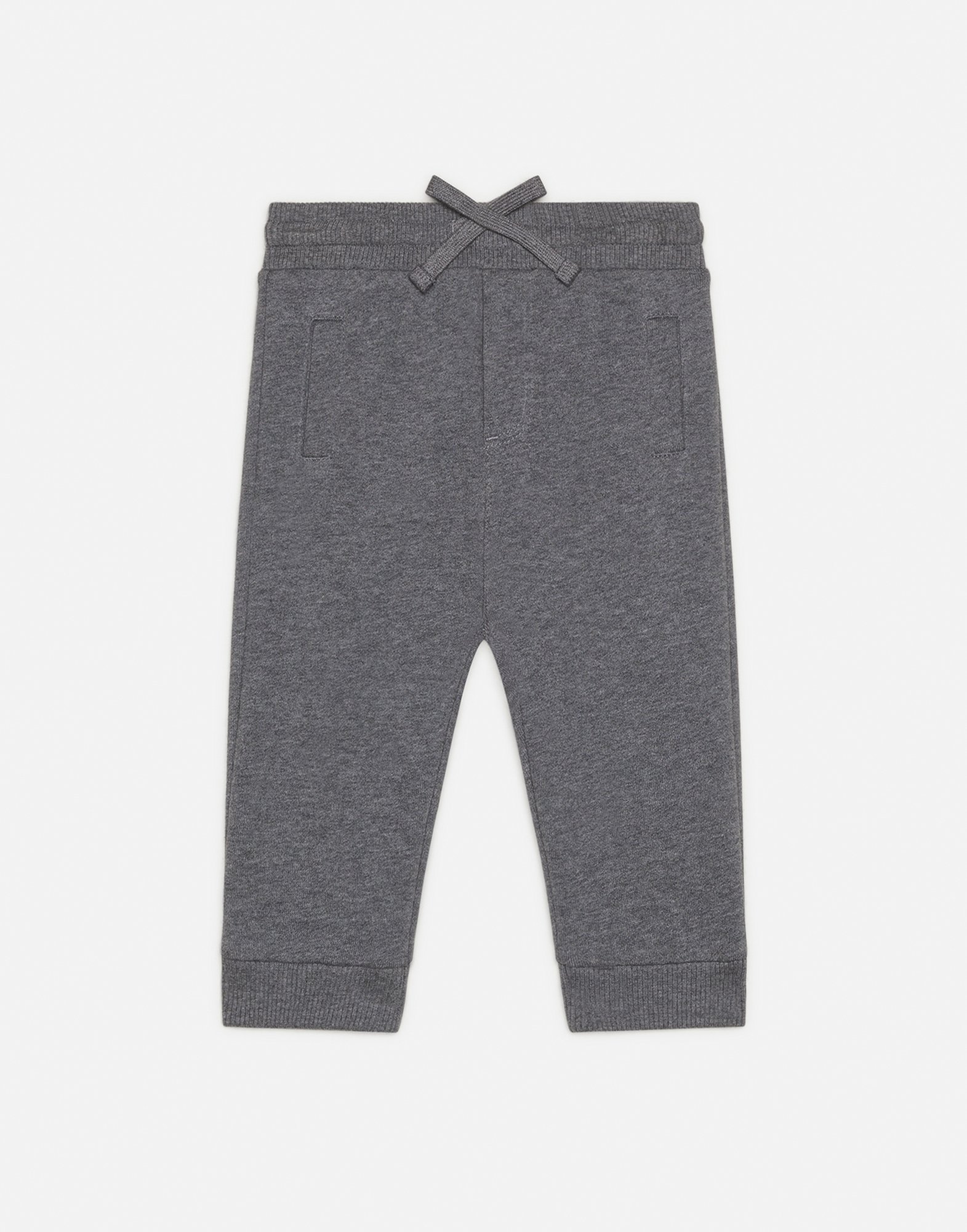 Jersey jogging pants with logo tag in Grey