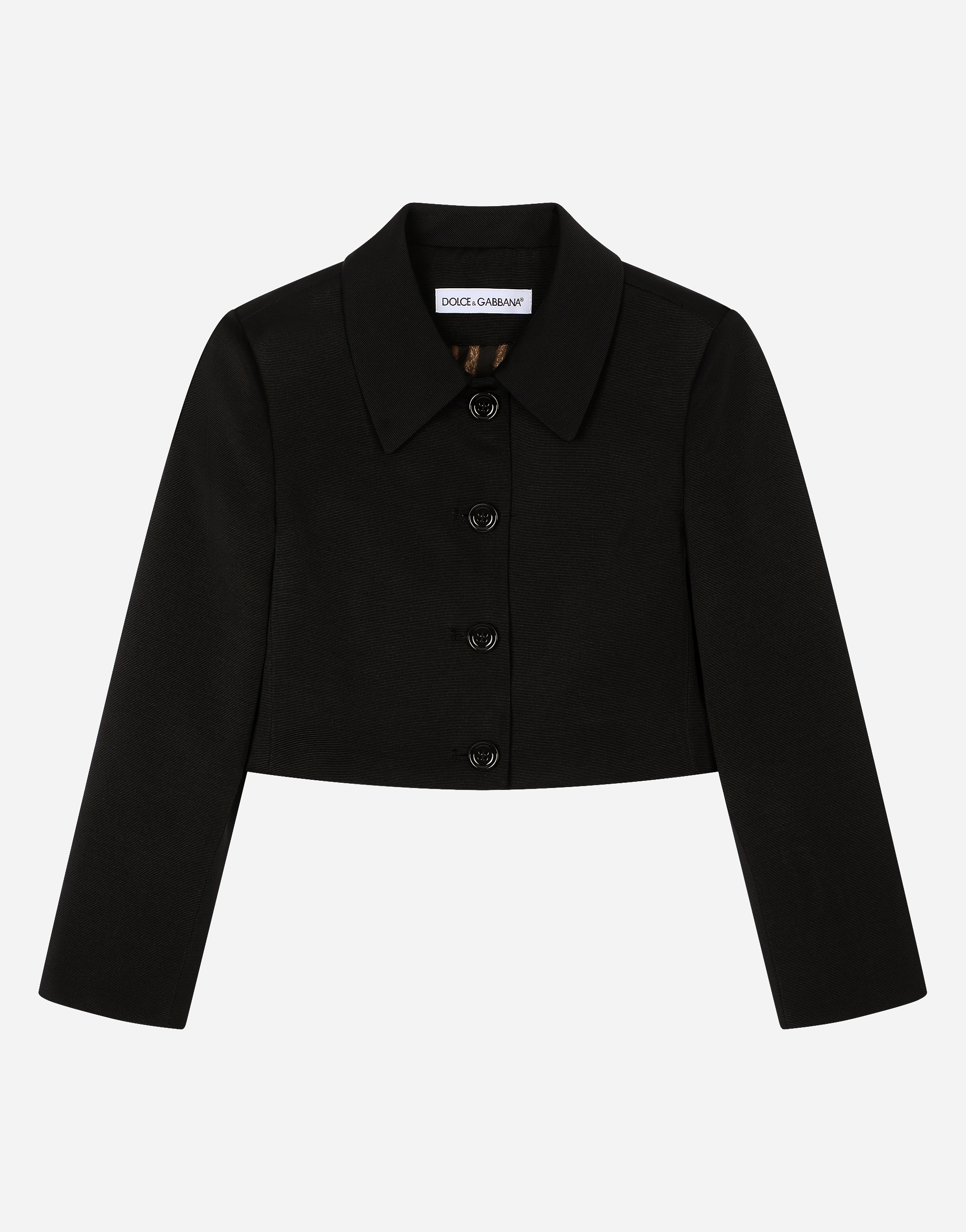 Dolce & Gabbana Single-breasted Cropped Jacket In Black