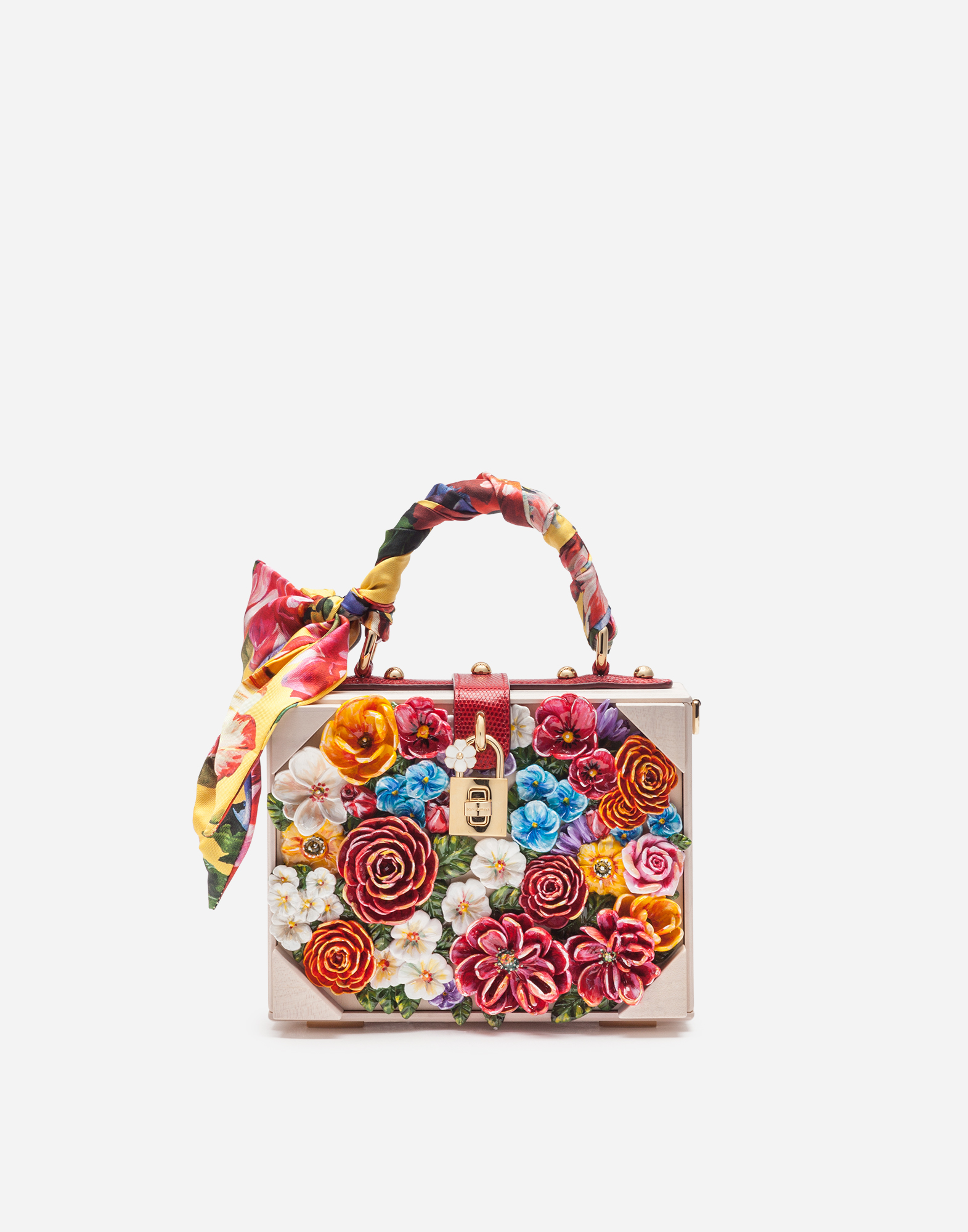Dolce Box bag in resin with embroidered flowers in Floral Print for Women |  Dolce&Gabbana®