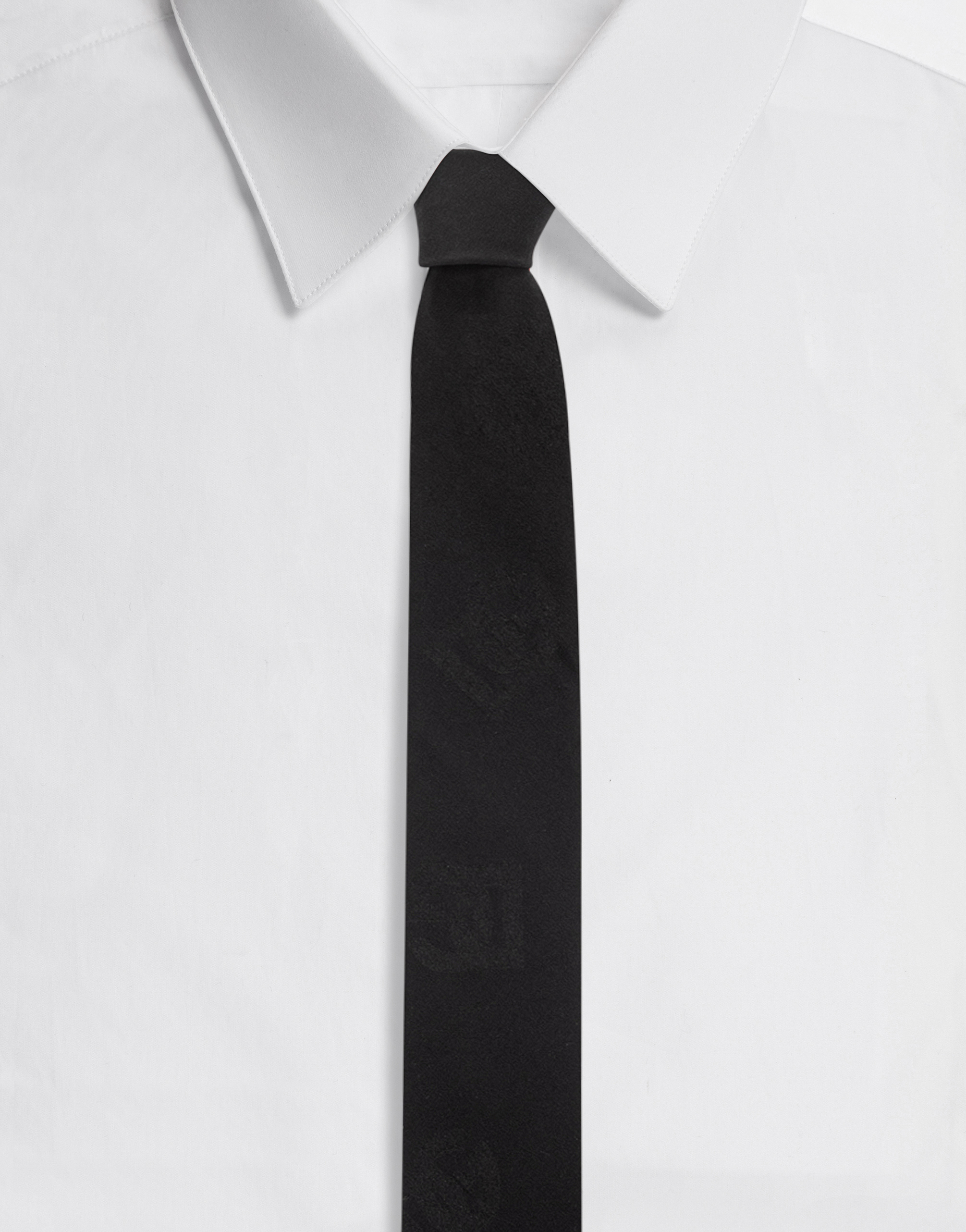 6-cm silk jacquard blade tie with DG logo in Black