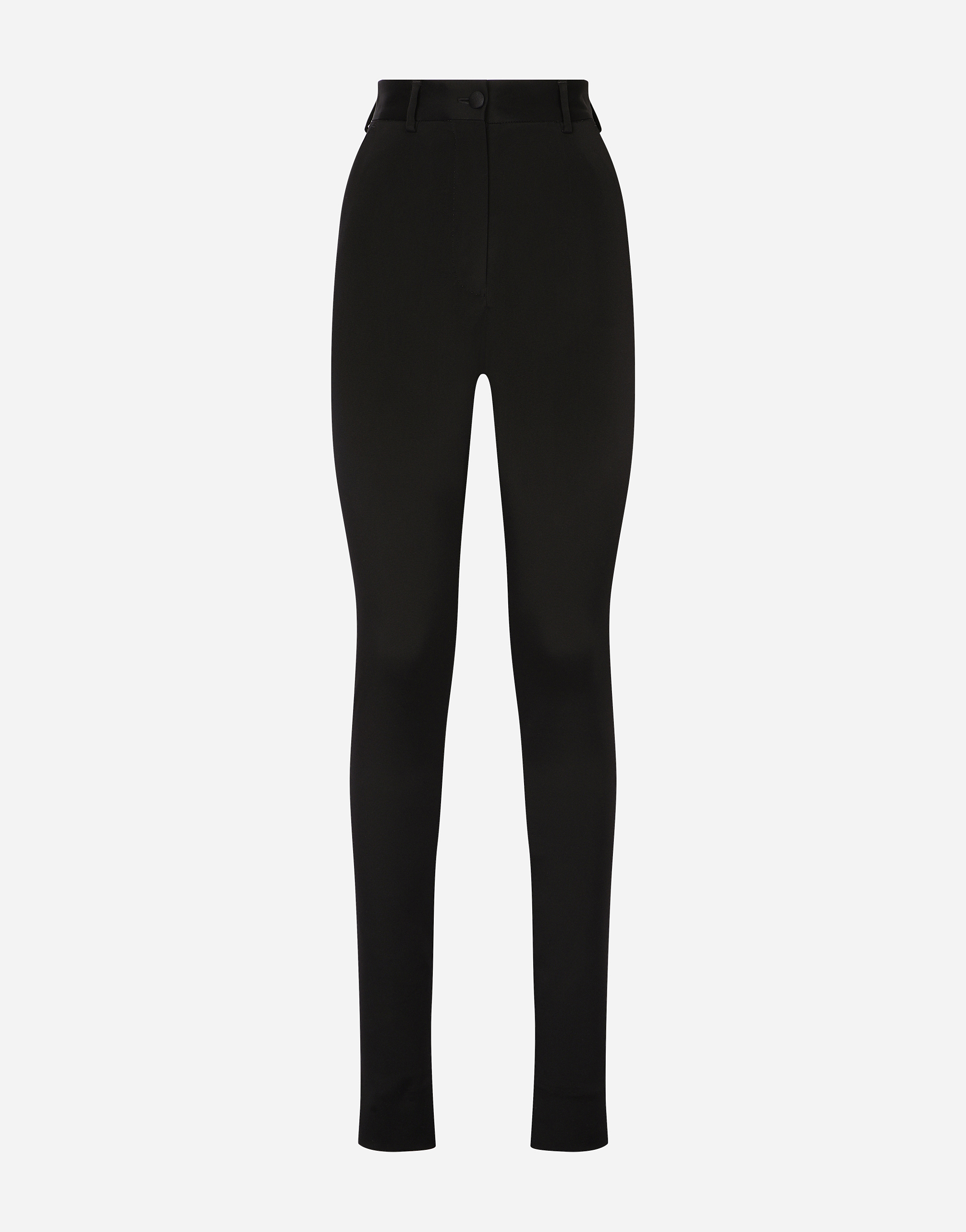 Dolce & Gabbana Tech Cady High Rise Skinny Pants In Black