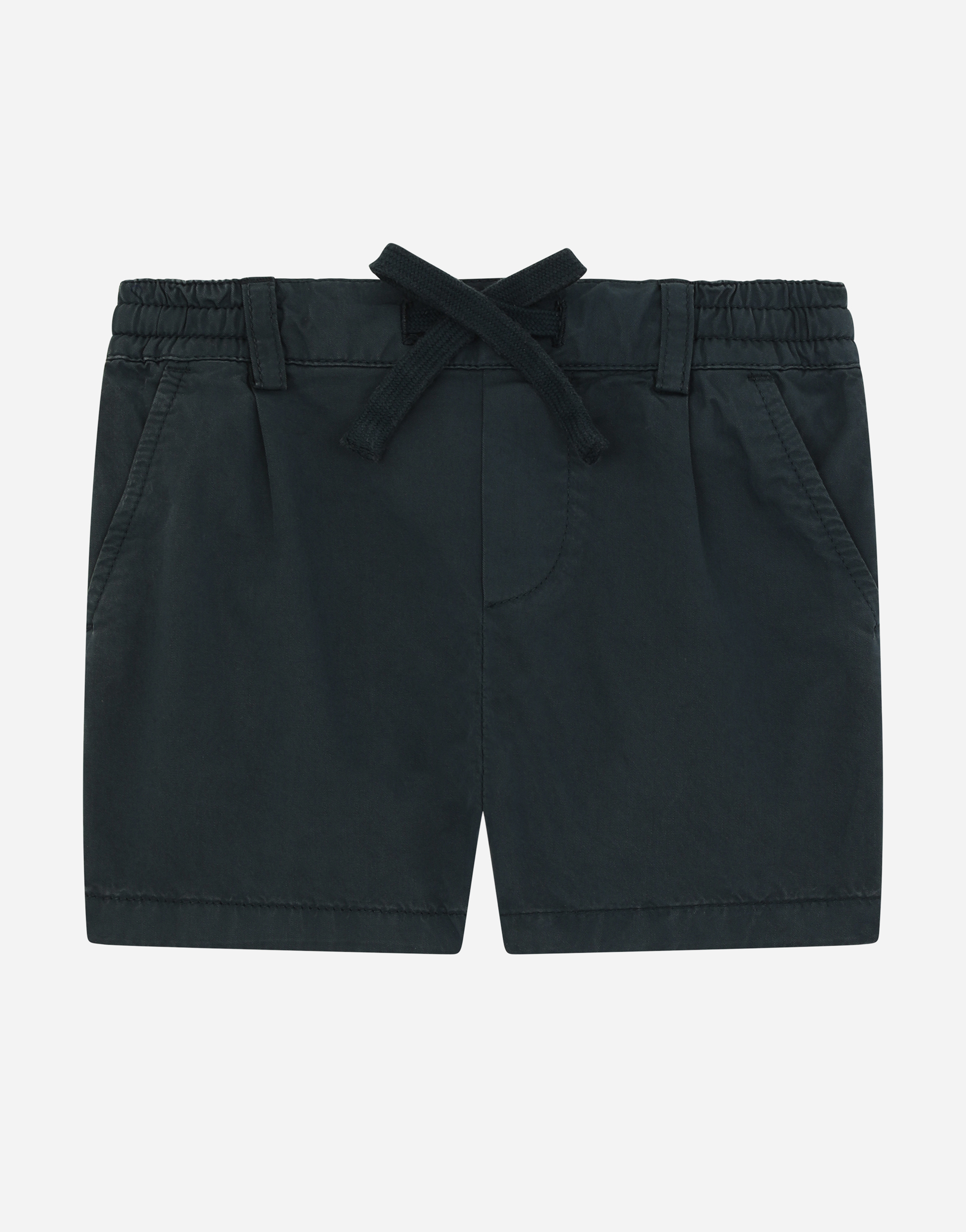Garment-dyed canvas shorts with drawstring in Blue