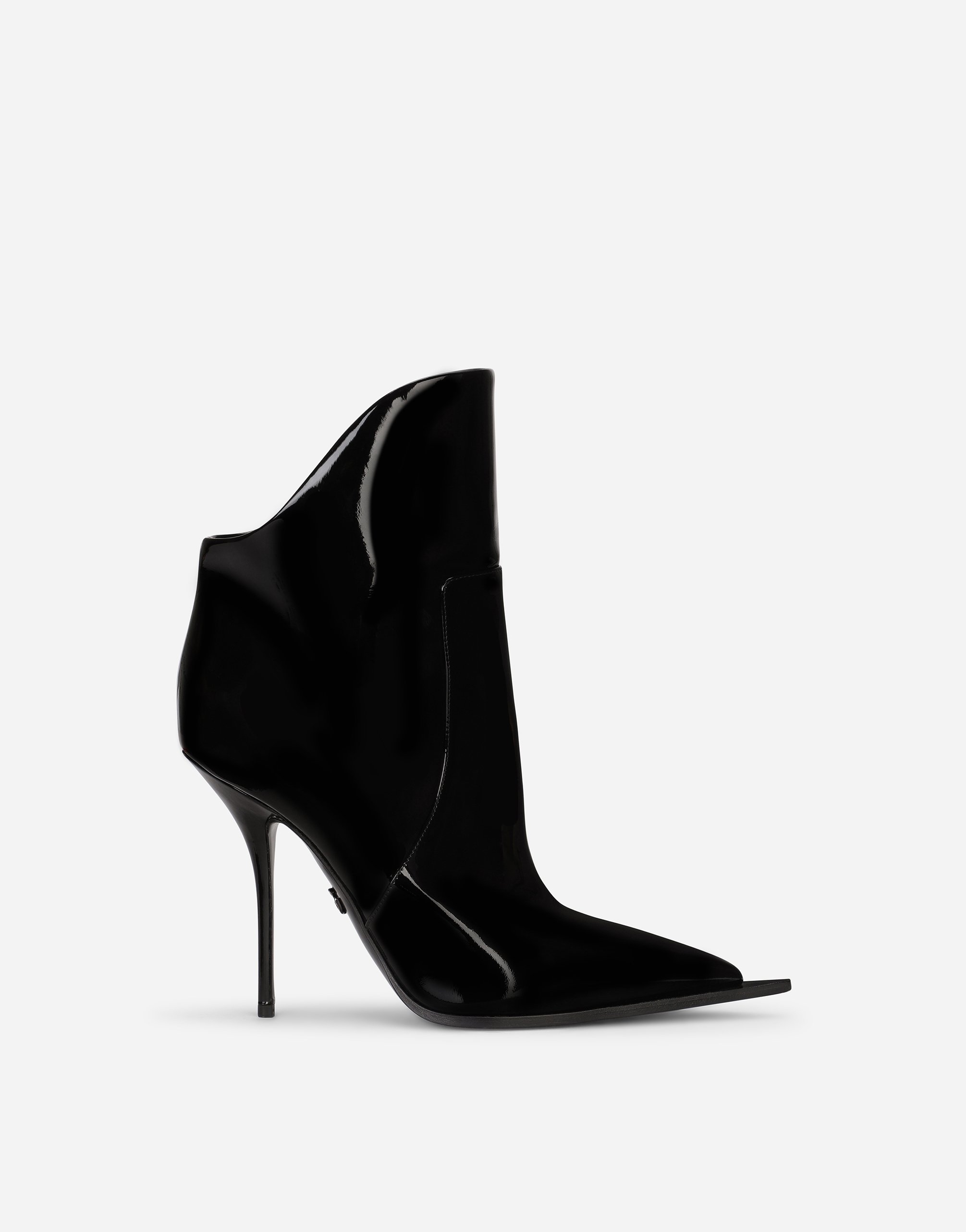 Patent leather ankle boots in Black