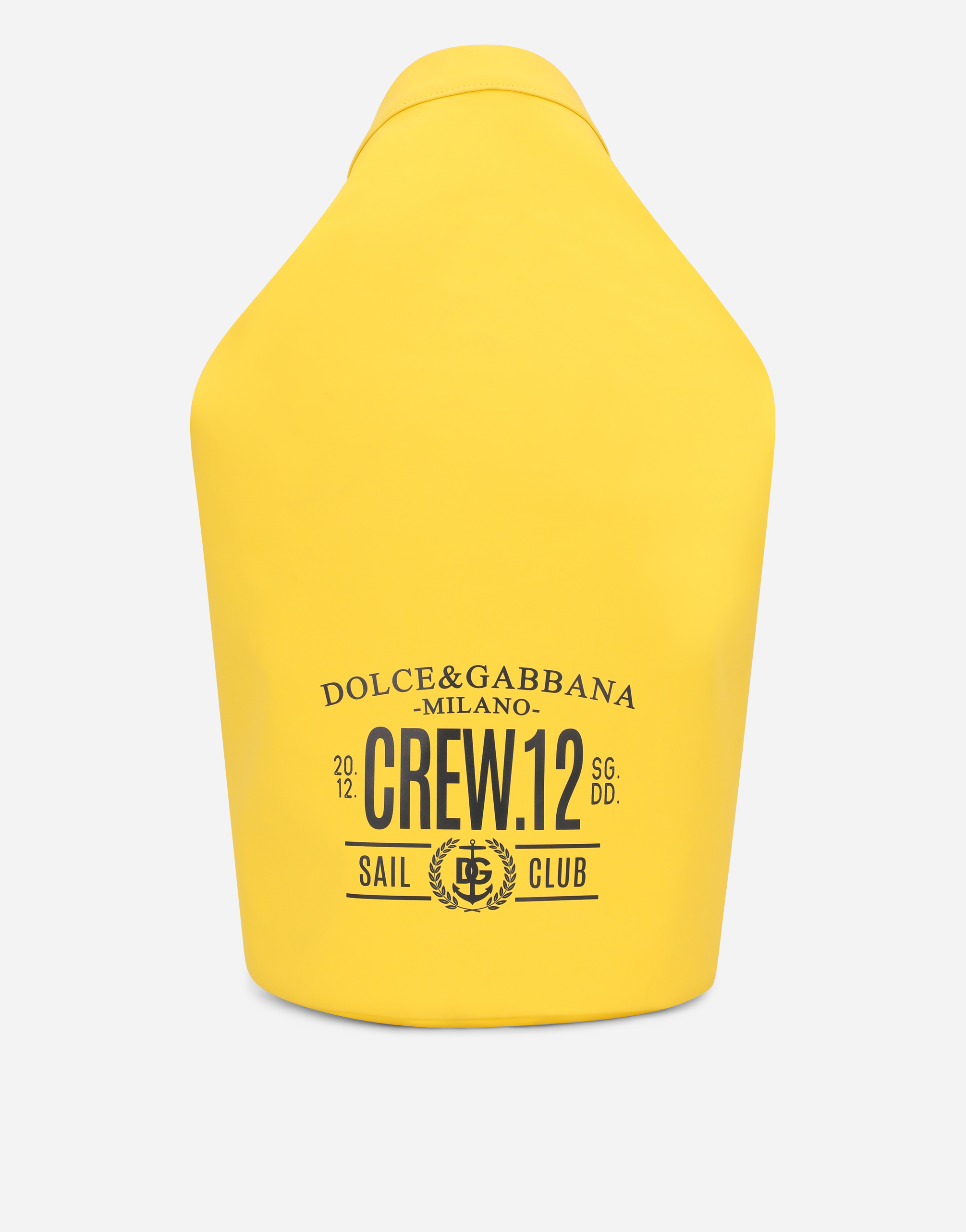 Rubberized technical fabric dry bag with DG logo print in Yellow