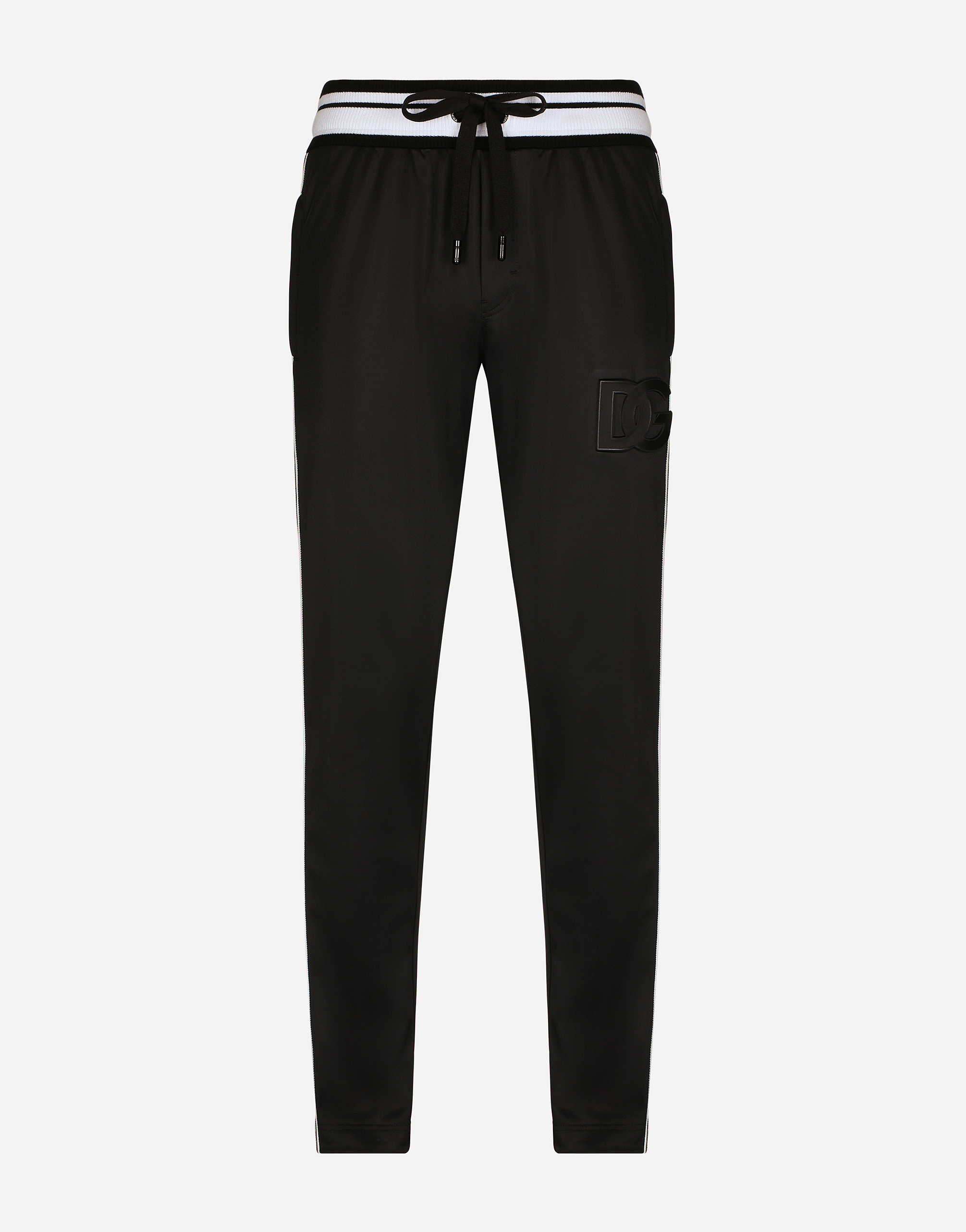 Jogging pants with DG logo and bands in Black