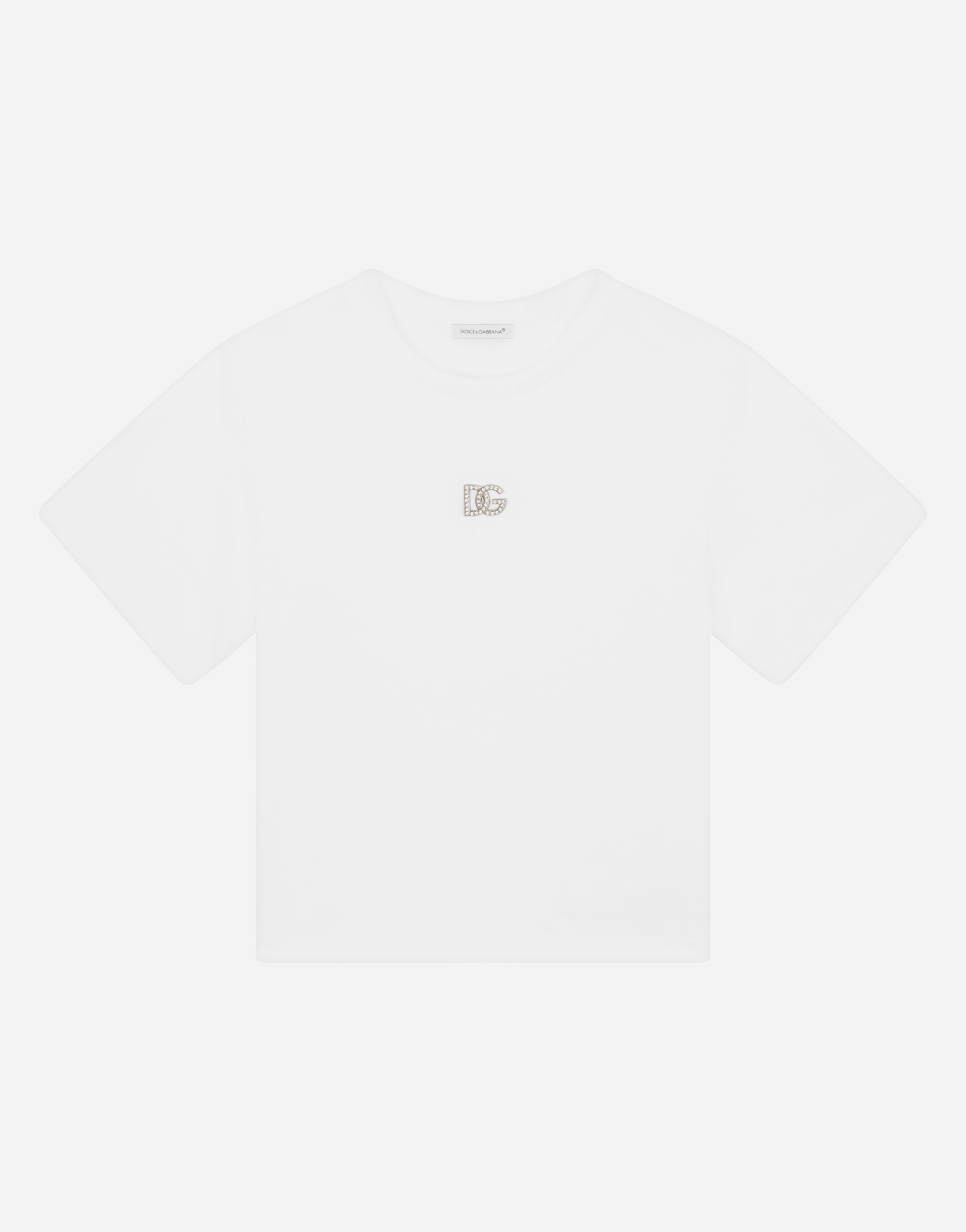 Jersey T-shirt with DG logo in White