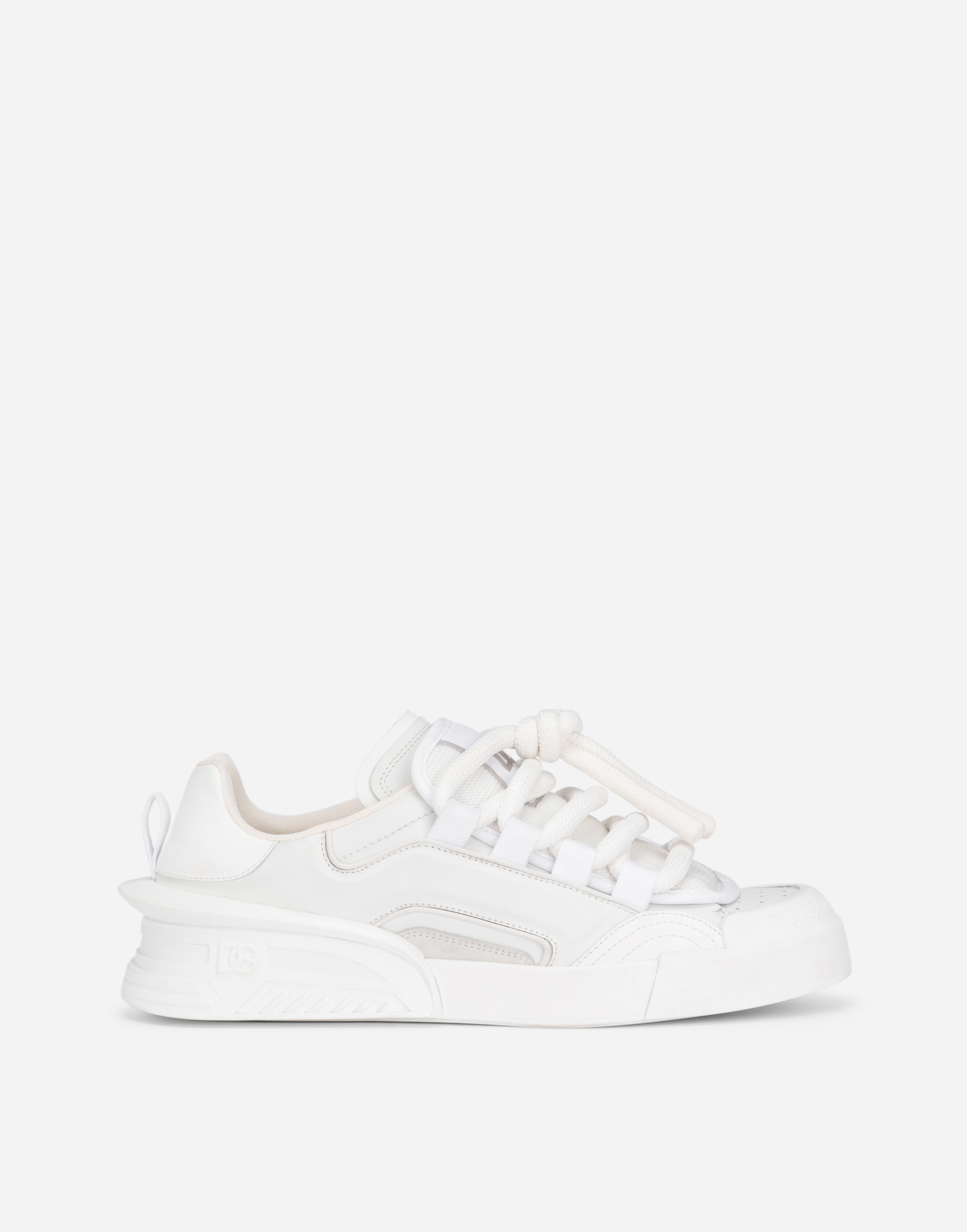 Mixed-material Portofino sneakers in White