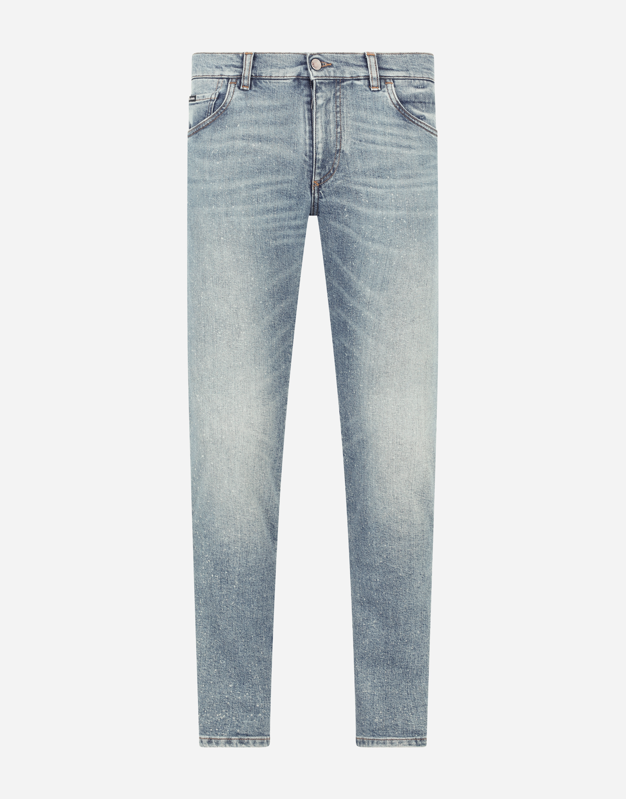 Light blue wash slim-fit stretch jeans in Multicolor