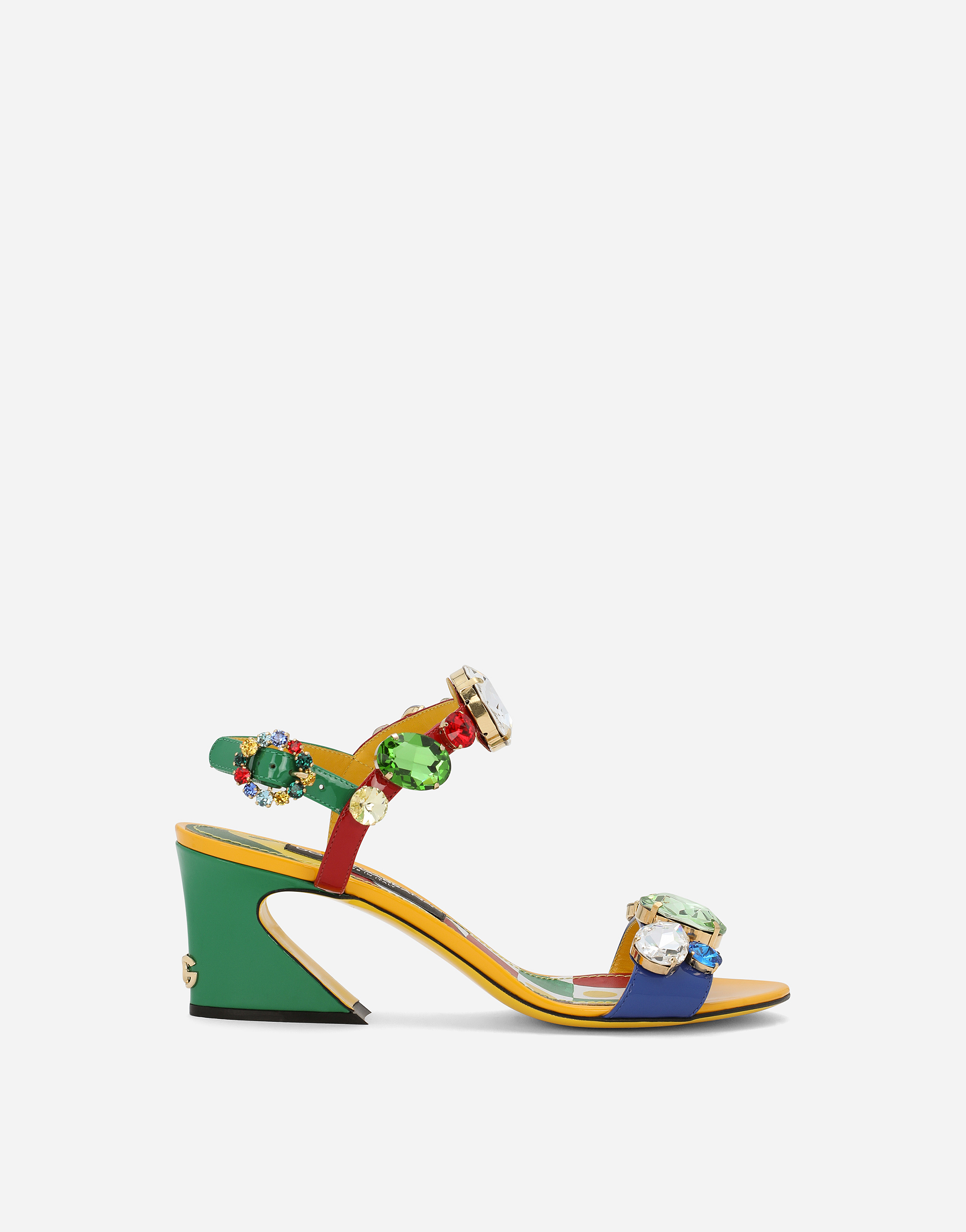 Patent leather sandals in Multicolor