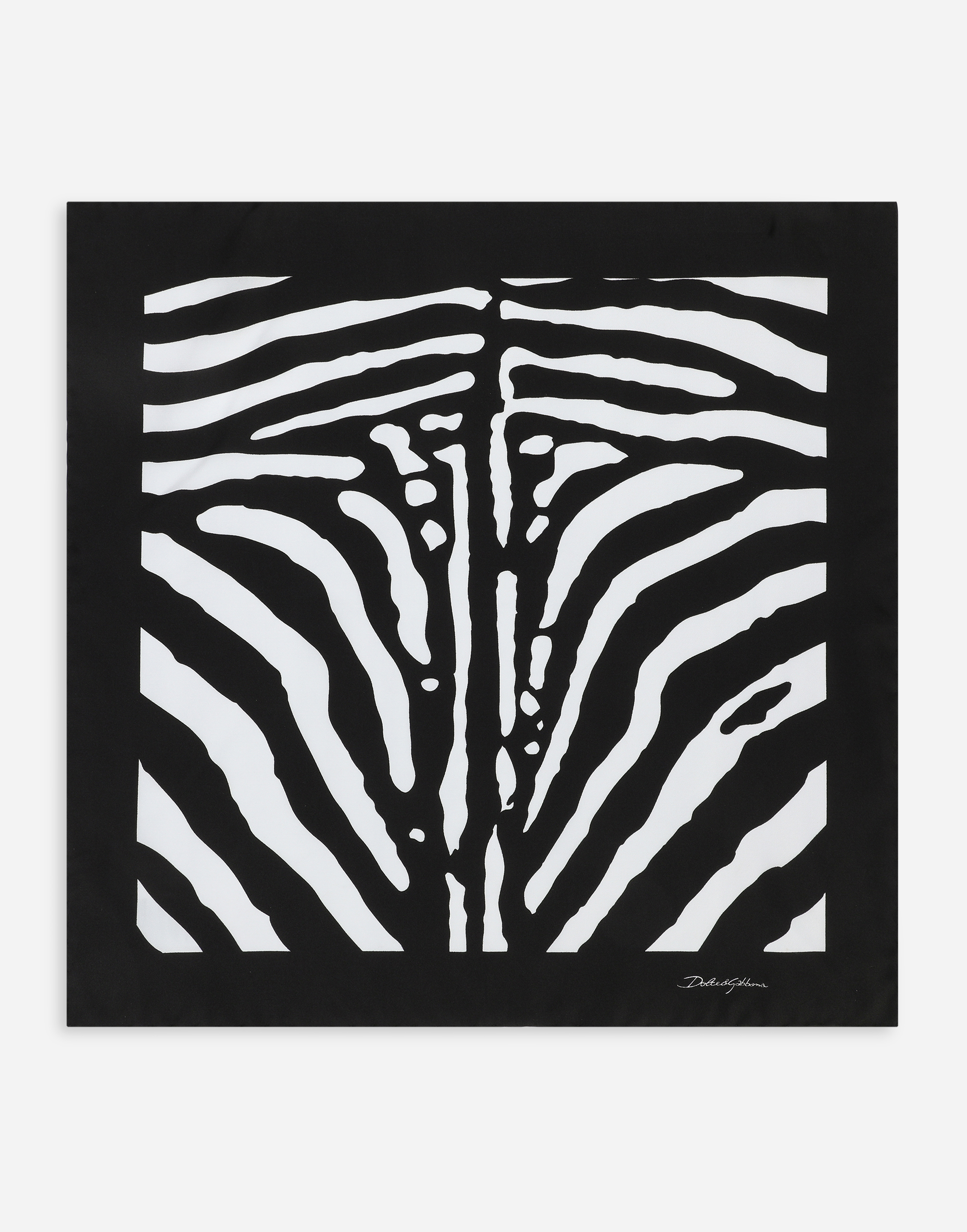 Zebra-print twill scarf (50 x 50) in Multicolor