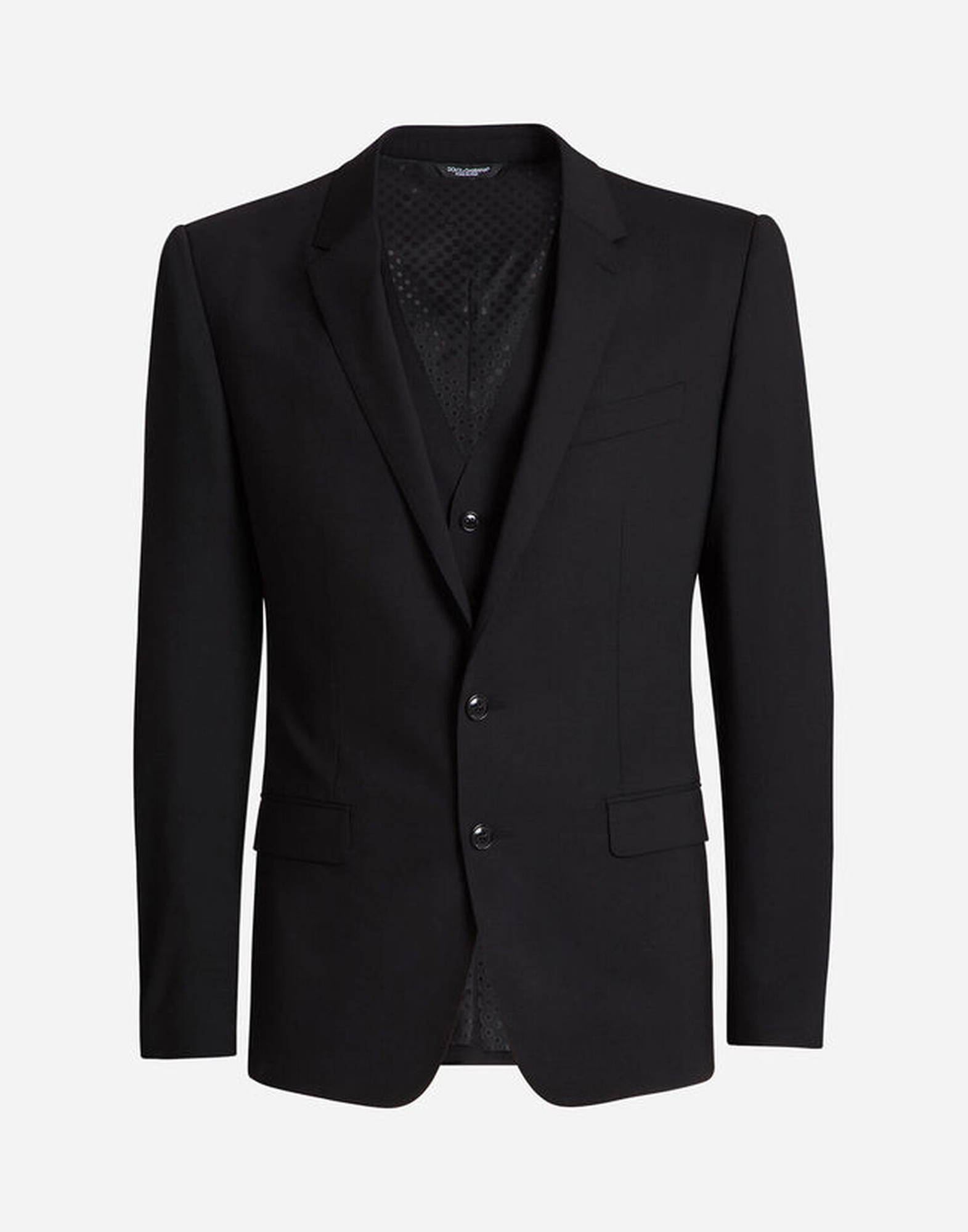 Stretch wool suit in Black