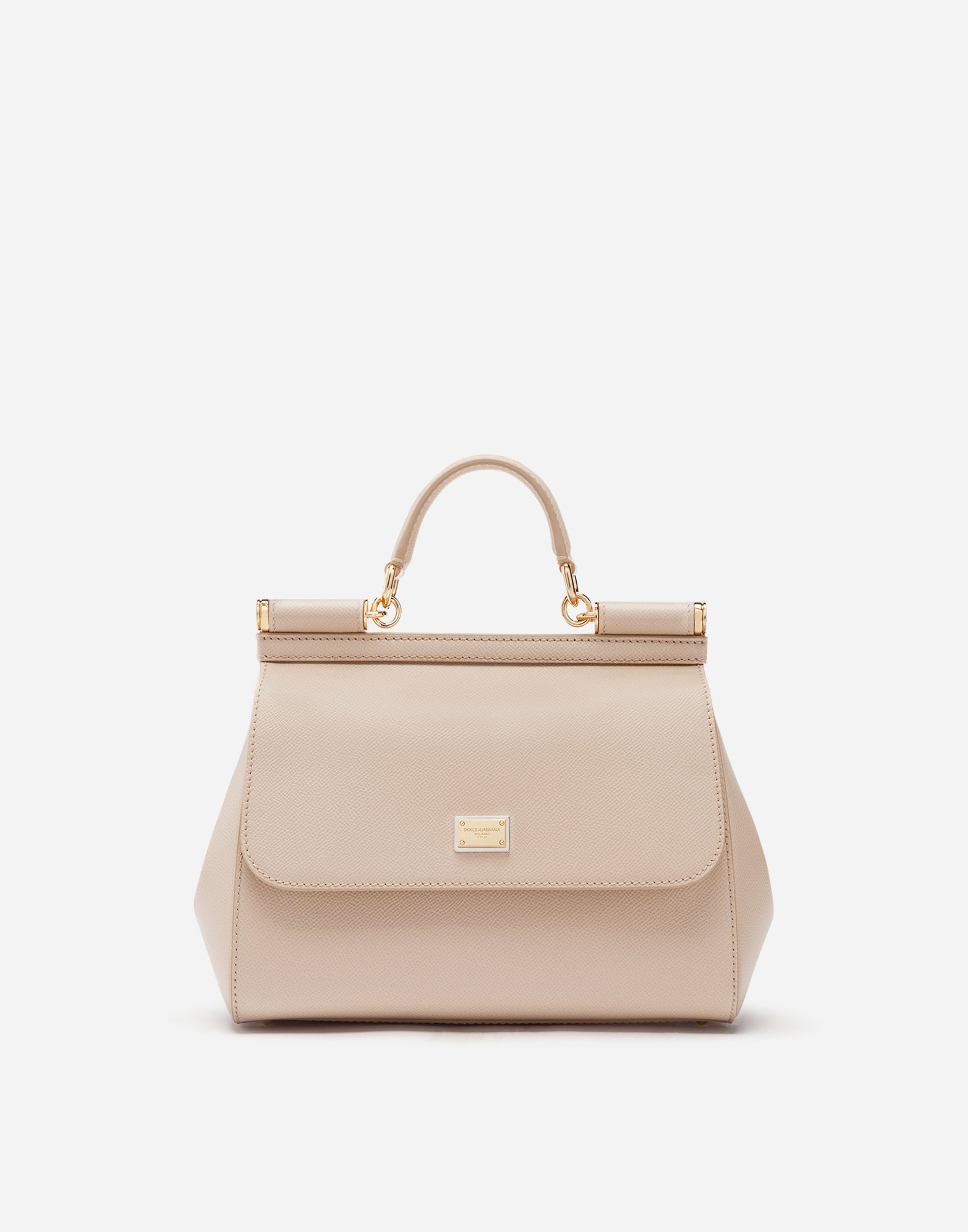 Medium Sicily handbag in dauphine leather  in Pink