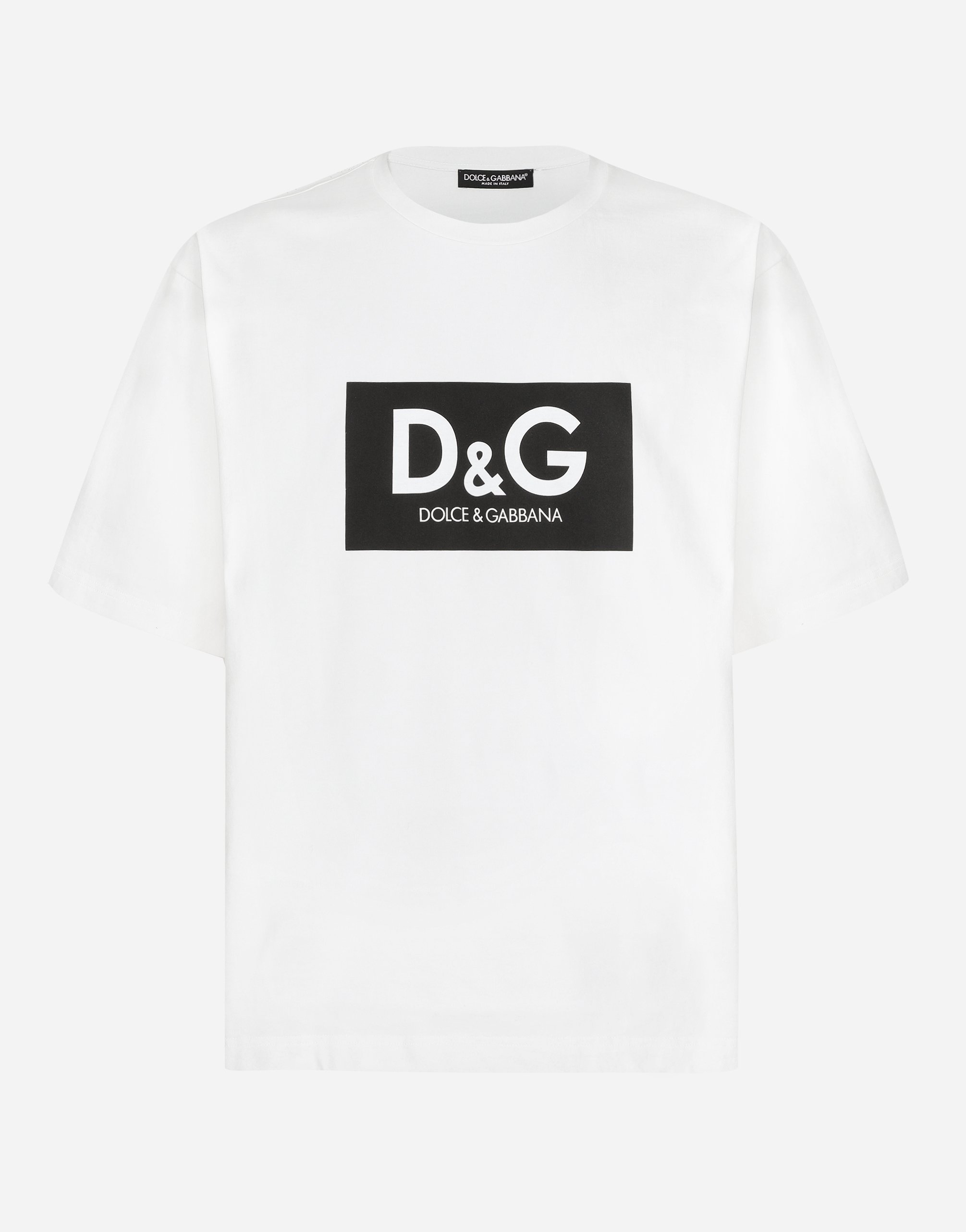 Cotton t-shirt with d&g print in Multicolor