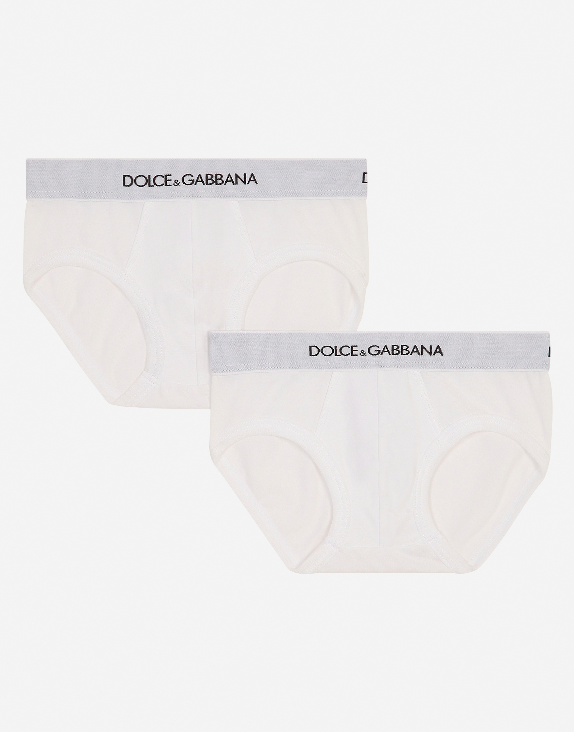 Jersey briefs two-pack with branded elastic in White