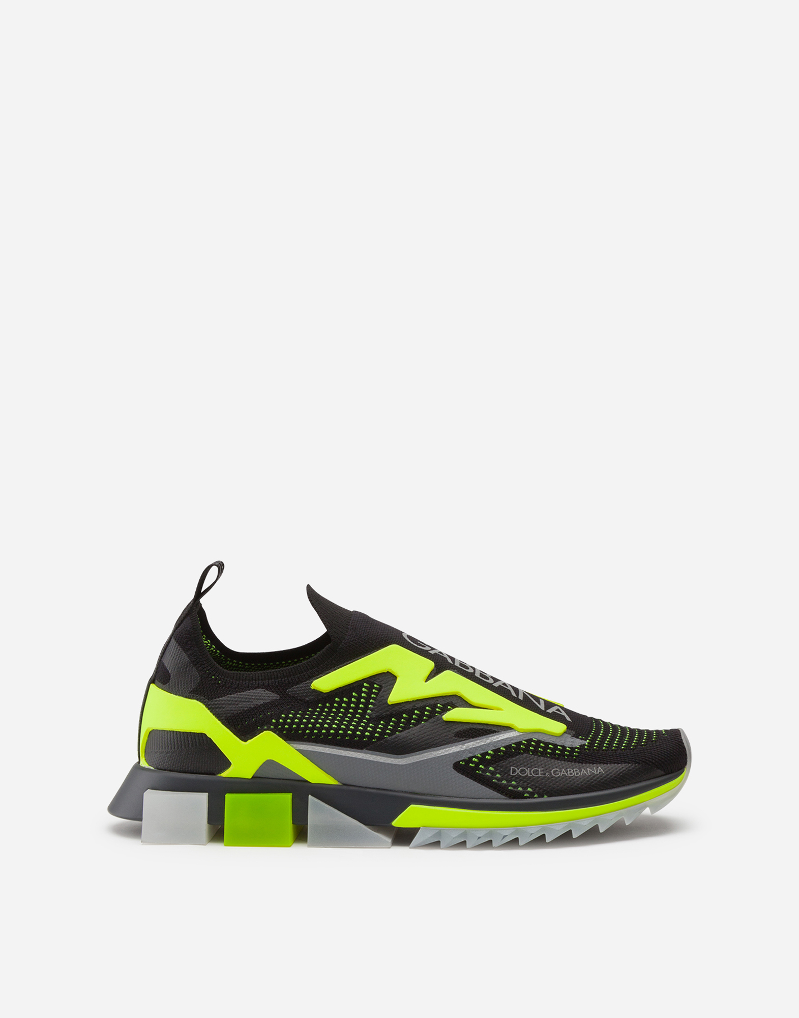 Stretch mesh Sorrento sneakers with logo in Black/Yellow