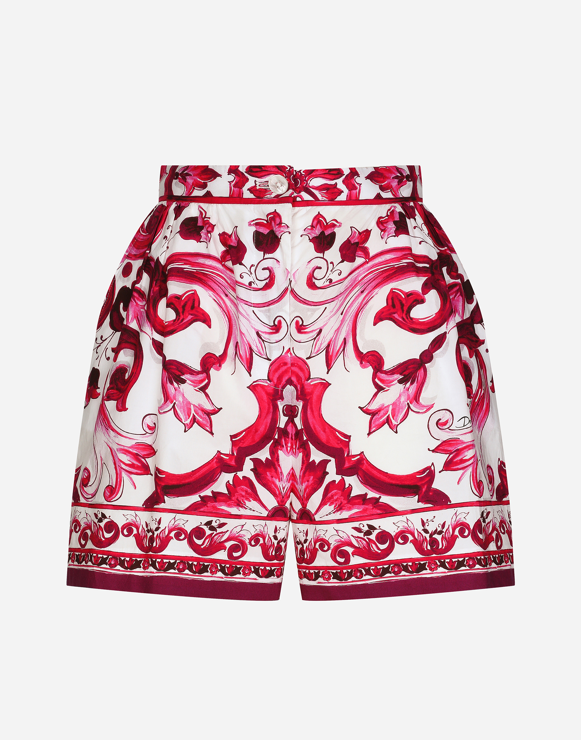 Majolica-print poplin shorts in Multicolor