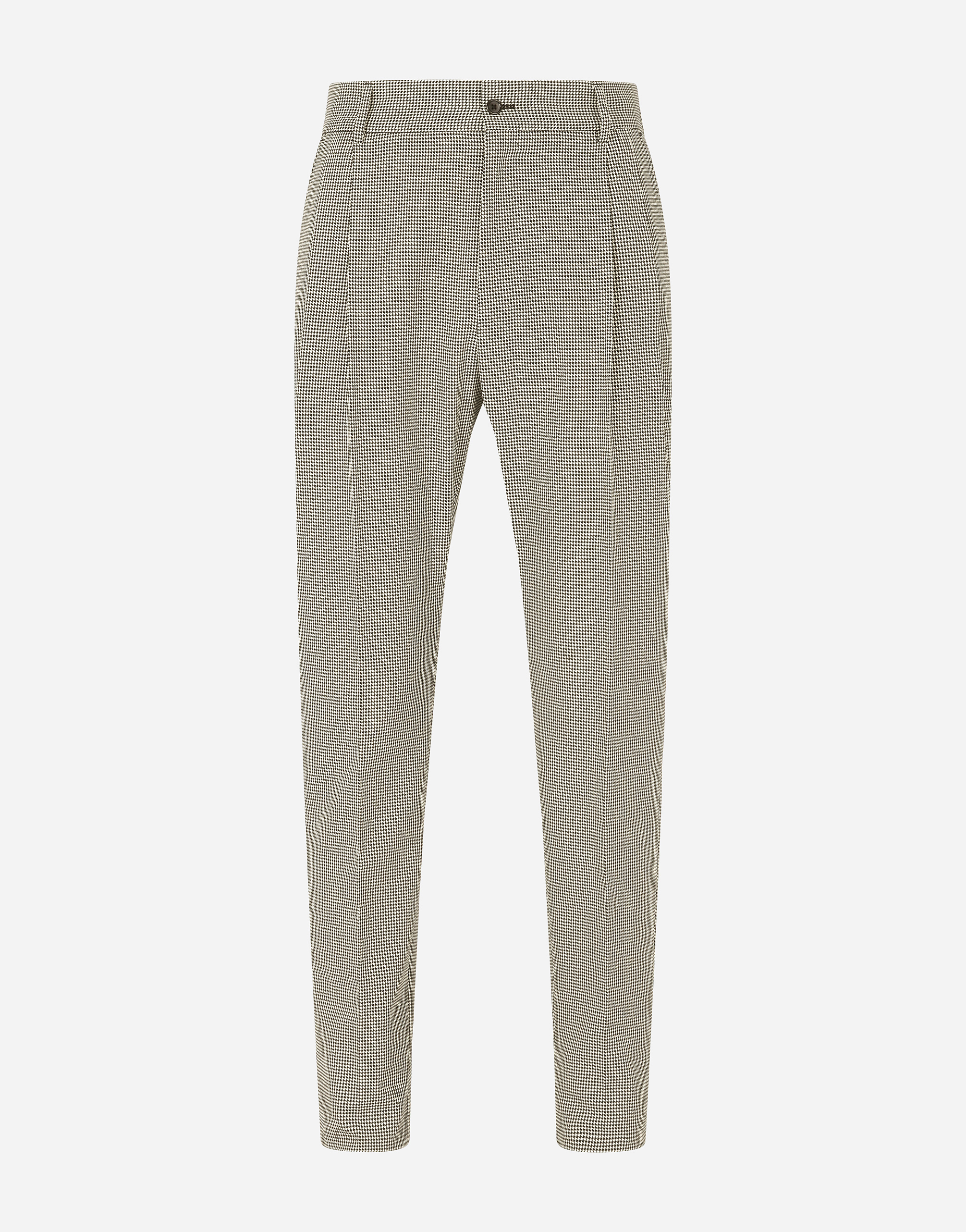 Cotton houndstooth pants with darts in Grey