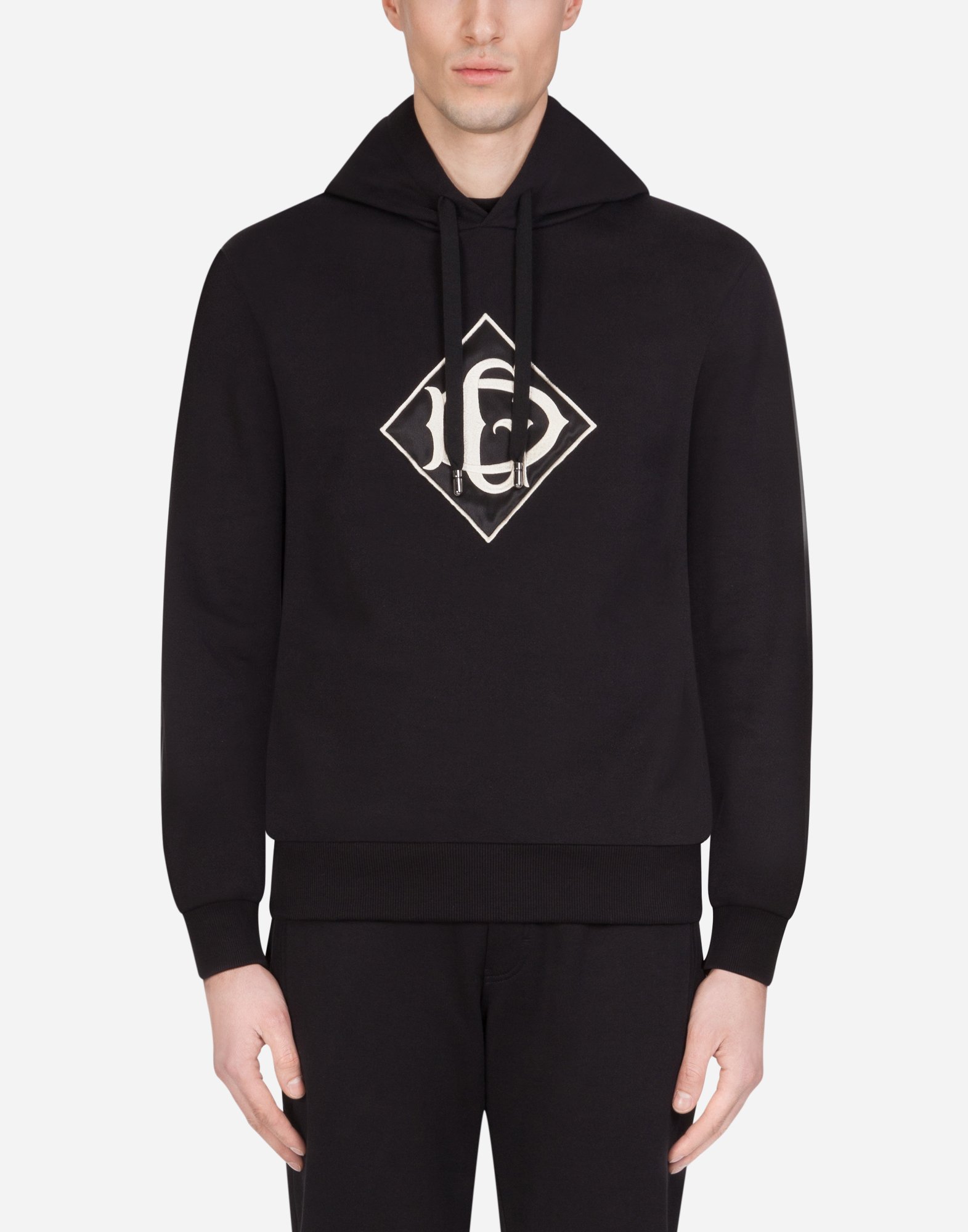 Cotton hoodie with DG logo in Black