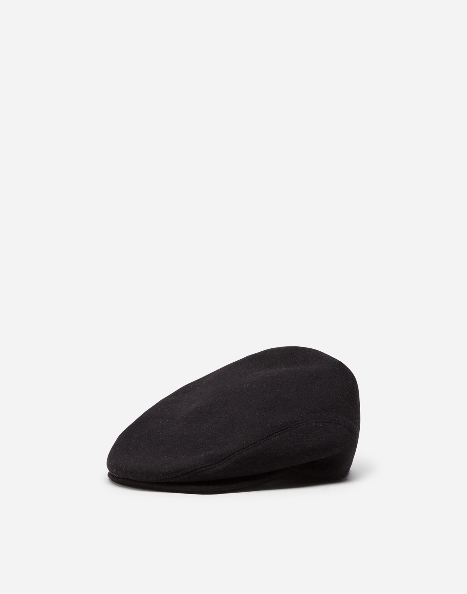 Flat cap in woolen cloth in Black