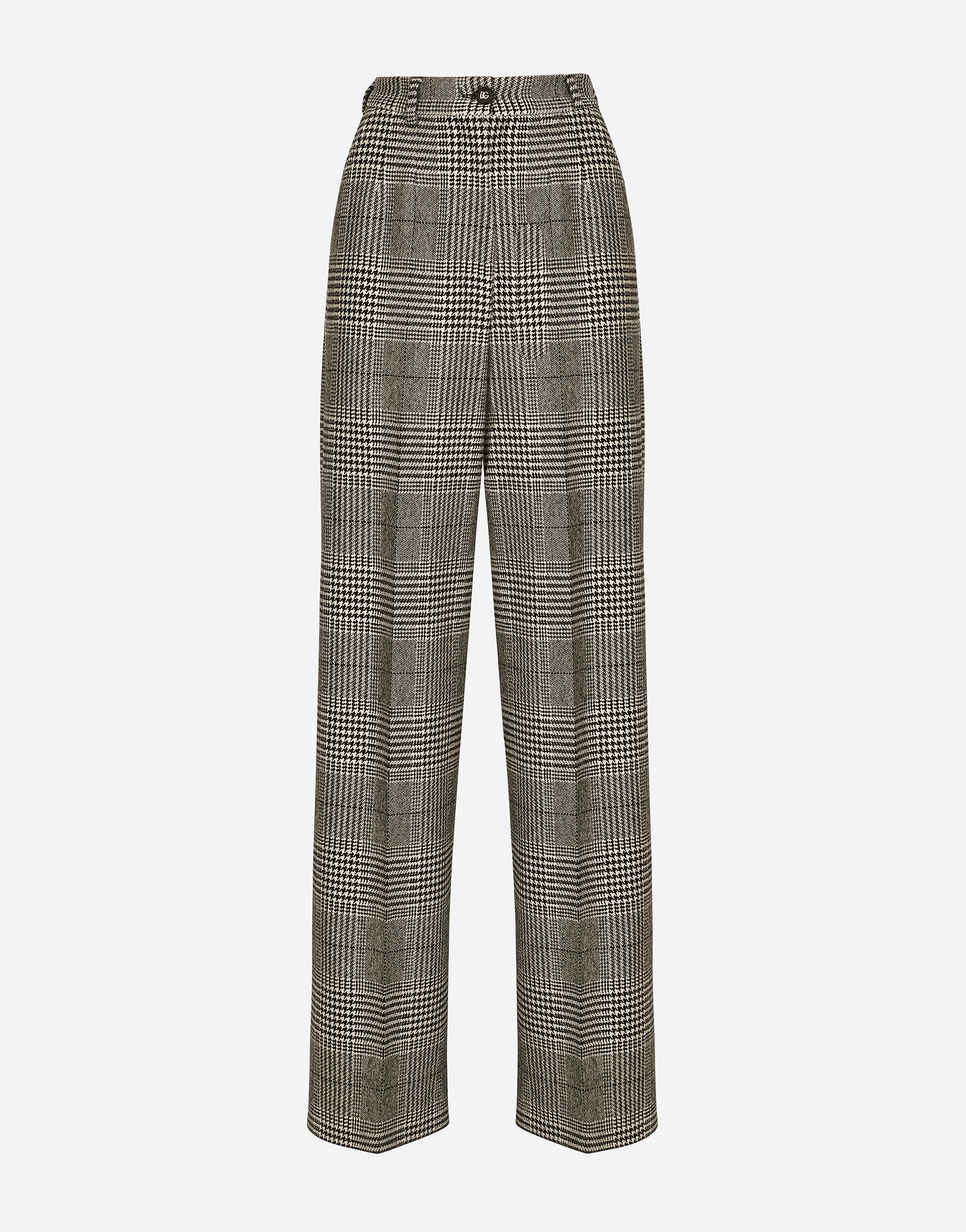 Flared glen plaid pants in Multicolor