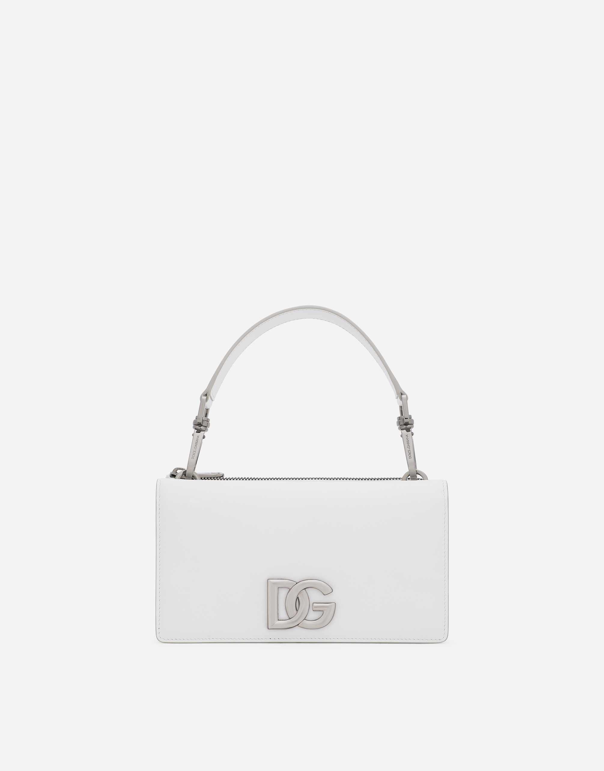 Calfskin nappa minibag with DG logo in White