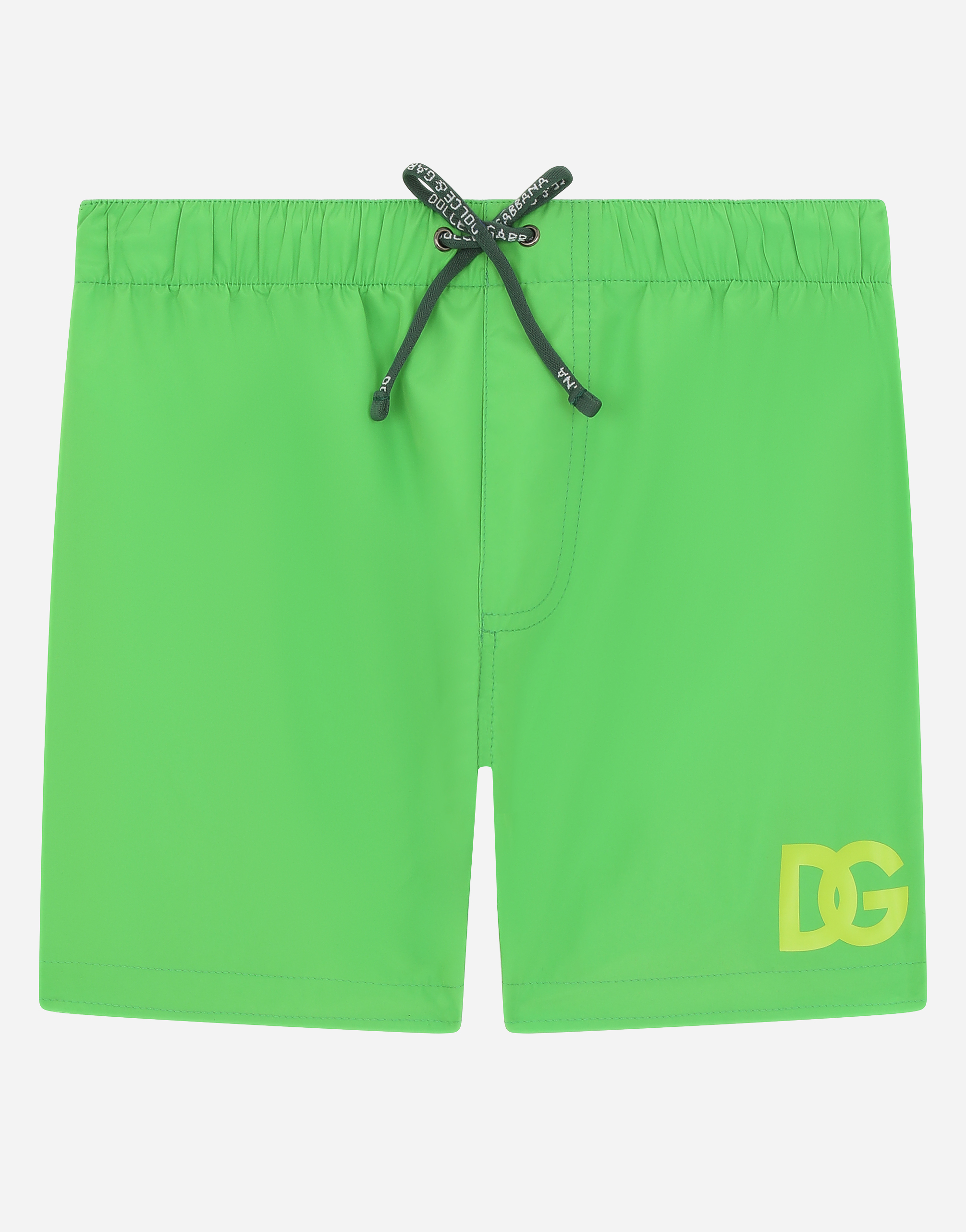 Nylon swim trunks with DG logo in Green